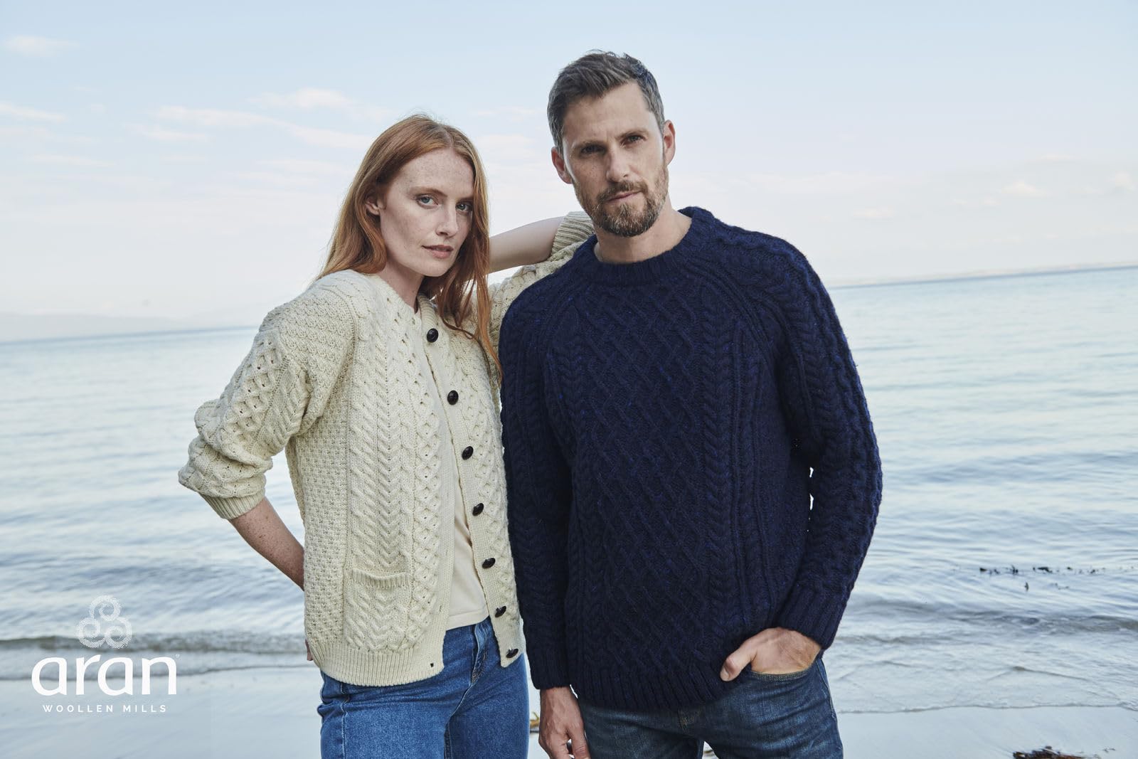 Achill Women's Irish Cable Knit Aran Cardigan - 100% Merino Wool Sweater, Handmade in Ireland - Cozy Winter Wear for Office, Travel & Casual Outfits