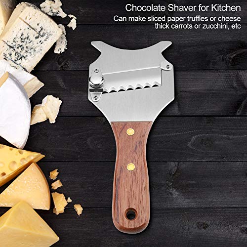 Premium Stainless Steel Truffle Cheese Slicer with Adjustable Blade - Wood Handle Chocolate Shaver for Gourmet Cooking, Cheese Platters & Dessert Preparation - Ideal Kitchen Gadget for Home Chefs & Food Enthusiasts