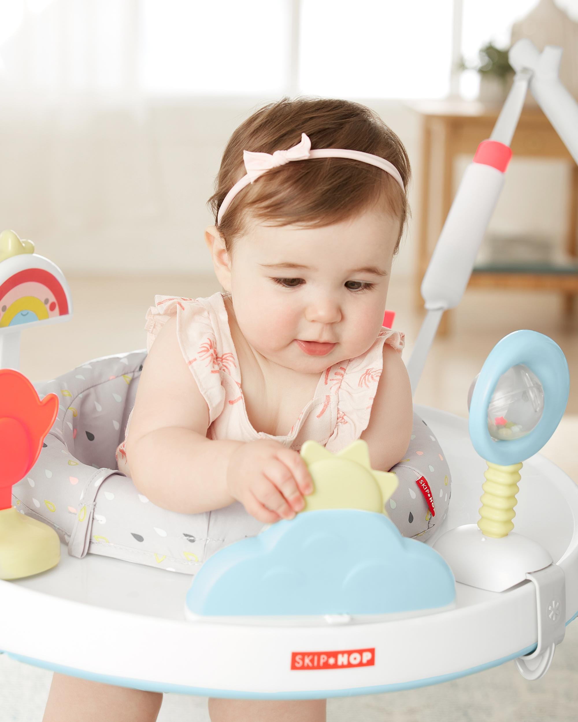 Skip Hop Silver Lining Cloud Play & Fold Baby Activity Jumper - Interactive Infant Toy for Playtime & Early Development, Perfect for Nursery & Daycare Use
