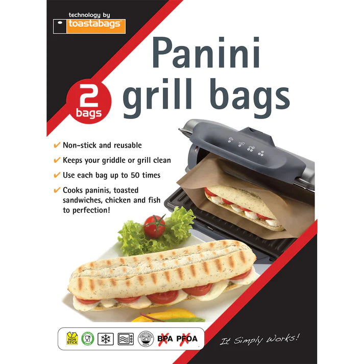 Non-Stick Panini Grill Bags - 2 Pack for Perfect Panini Press & Sandwich Making - Ideal for Home, Restaurants & Outdoor Cooking