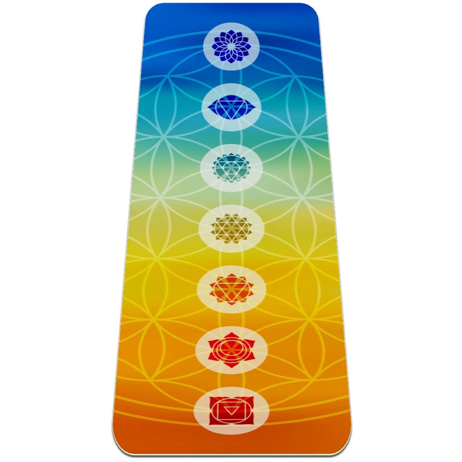 Premium Non-Slip Eco-Friendly Yoga Mat with Sacred Flower of Life Design - Ideal for Pilates, Floor Exercises & Home Workouts | Perfect Gift for Yoga Lovers & Fitness Enthusiasts