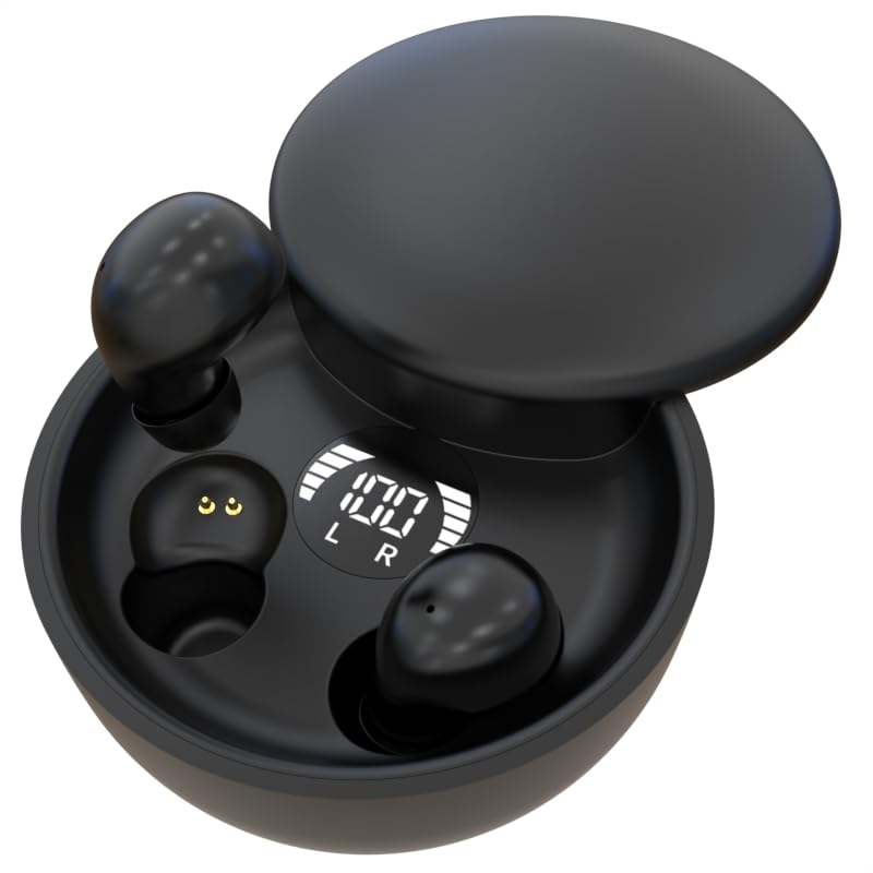 Mini Invisible Bluetooth Earbuds - Wireless Earbuds with Premium Sound, Auto Pairing, Ergonomic Design for Gym, Running & Work Calls | Noise Cancelling Earbuds for Commuting & Travel
