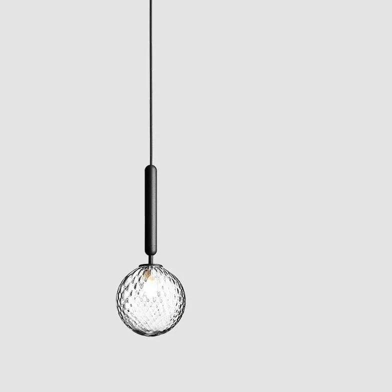Modern Single Head Glass Ball Pendant Light - Minimalist Ceiling Fixture for Kitchen Island, Dining Room, Bedroom & Living Room Lighting