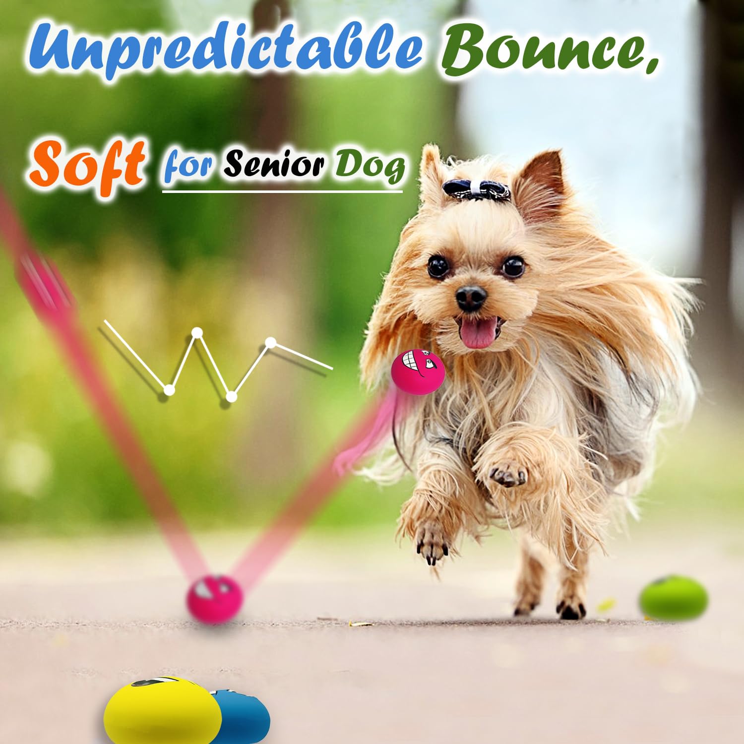 **6PCS Small Squeaky Dog Toys for Small Breeds - Soft Latex Puppy Chew Toys with Smile Face, Flat Squeaky Balls for Teething & Playtime - Perfect for Indoor & Outdoor Fun**