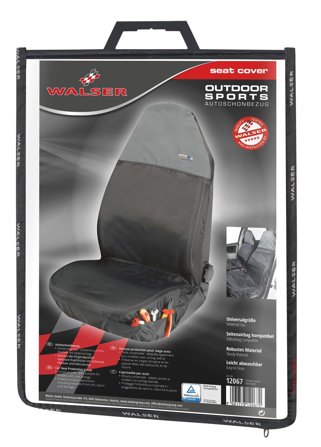 Premium Car Seat Protector for Outdoor Sports - Waterproof & Non-Slip - Universal Fit for Cars, SUVs & Trucks - Ideal for Camping, Hiking & Road Trips (Grey)