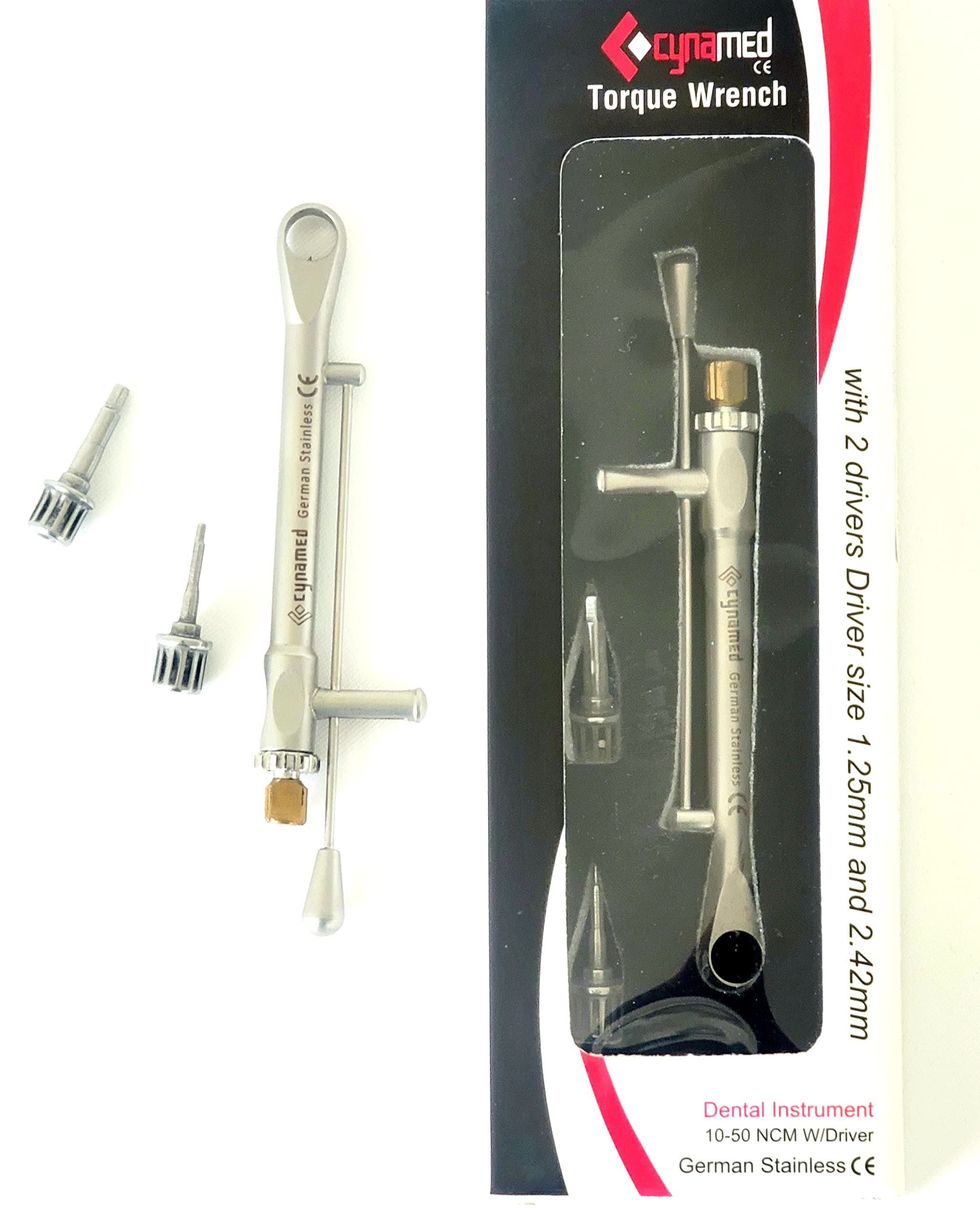ArtLab Premium Dental Implant Ratchet & Torque Wrench Set (10-50 Ncm) with Drivers - Surgical Grade Stainless Steel - Professional Dental Tools for Implantology & Oral Surgery