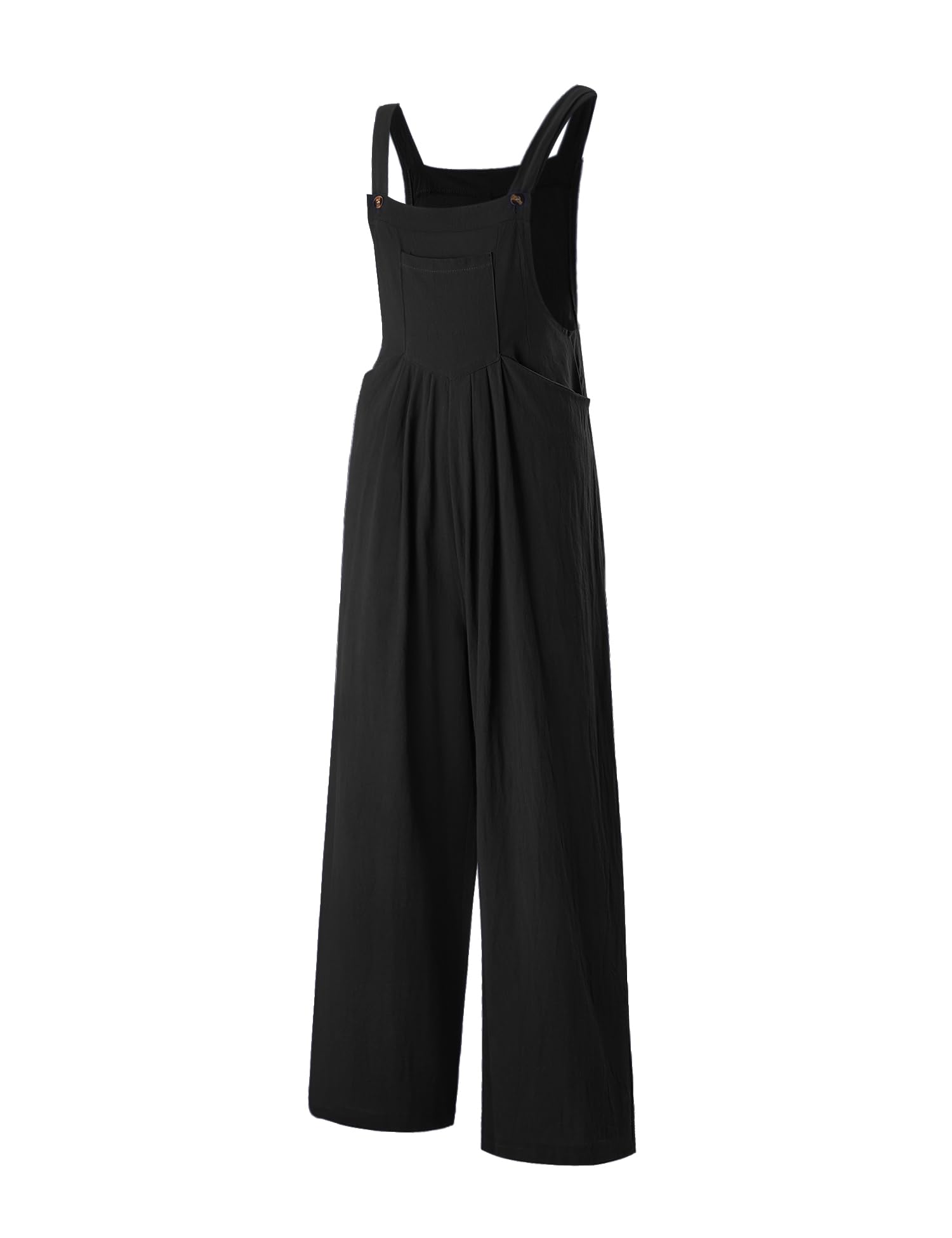 IECCP Women's Cotton Sleeveless Jumpsuit - Wide Leg Overalls with Pockets | Casual Loose Romper for Summer, Beach, Travel & Everyday Wear