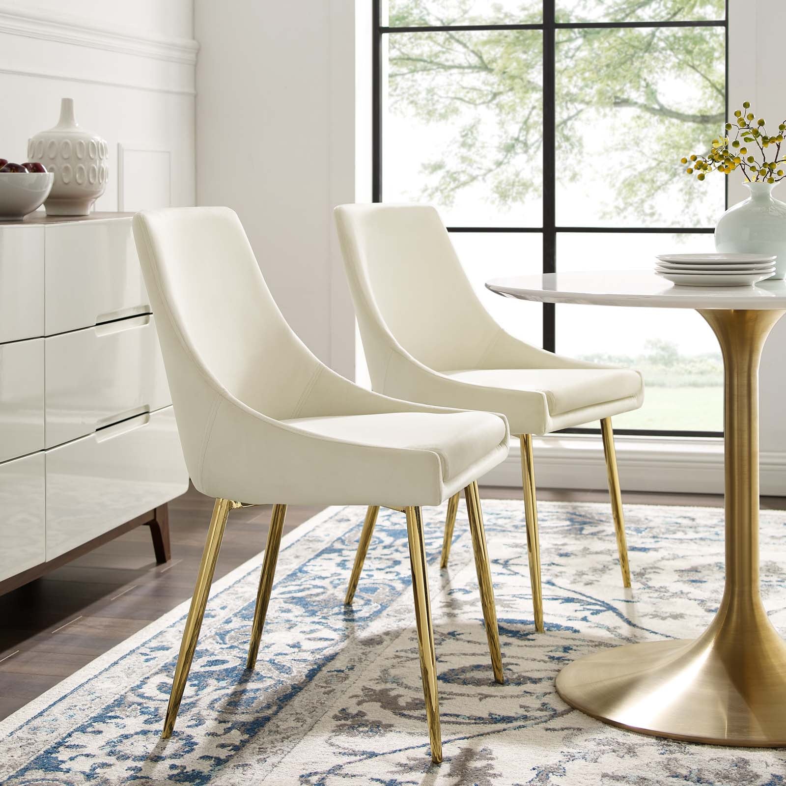 Premium Velvet Dining Chairs Set of 2 - Modern Upholstered Side Chairs for Kitchen, Dining Room & Home Decor - Comfortable & Elegant Seating Solution