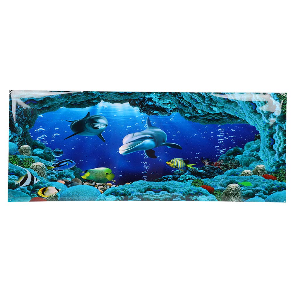 Tnfeeon Sea World Aquarium Background - Waterproof PVC Adhesive Fish Tank Sticker Decor for Saltwater & Freshwater Aquariums | Perfect for Home, Office & Pet Store Displays