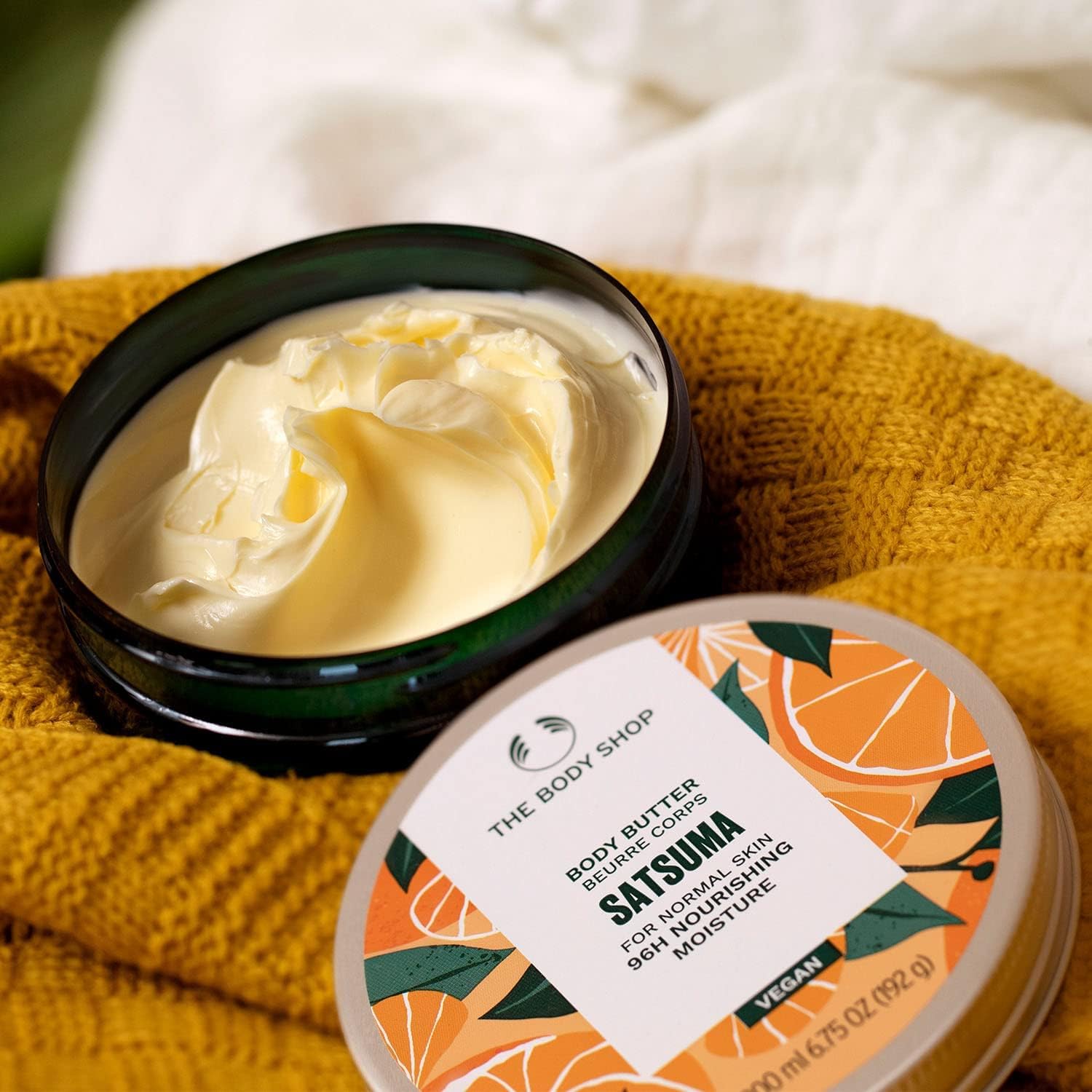 Vegan Satsuma Body Butter - Large 200ml Jar | Organic, Cruelty-Free Moisturizer for Dry Skin | Perfect for Daily Hydration & Spa Nights