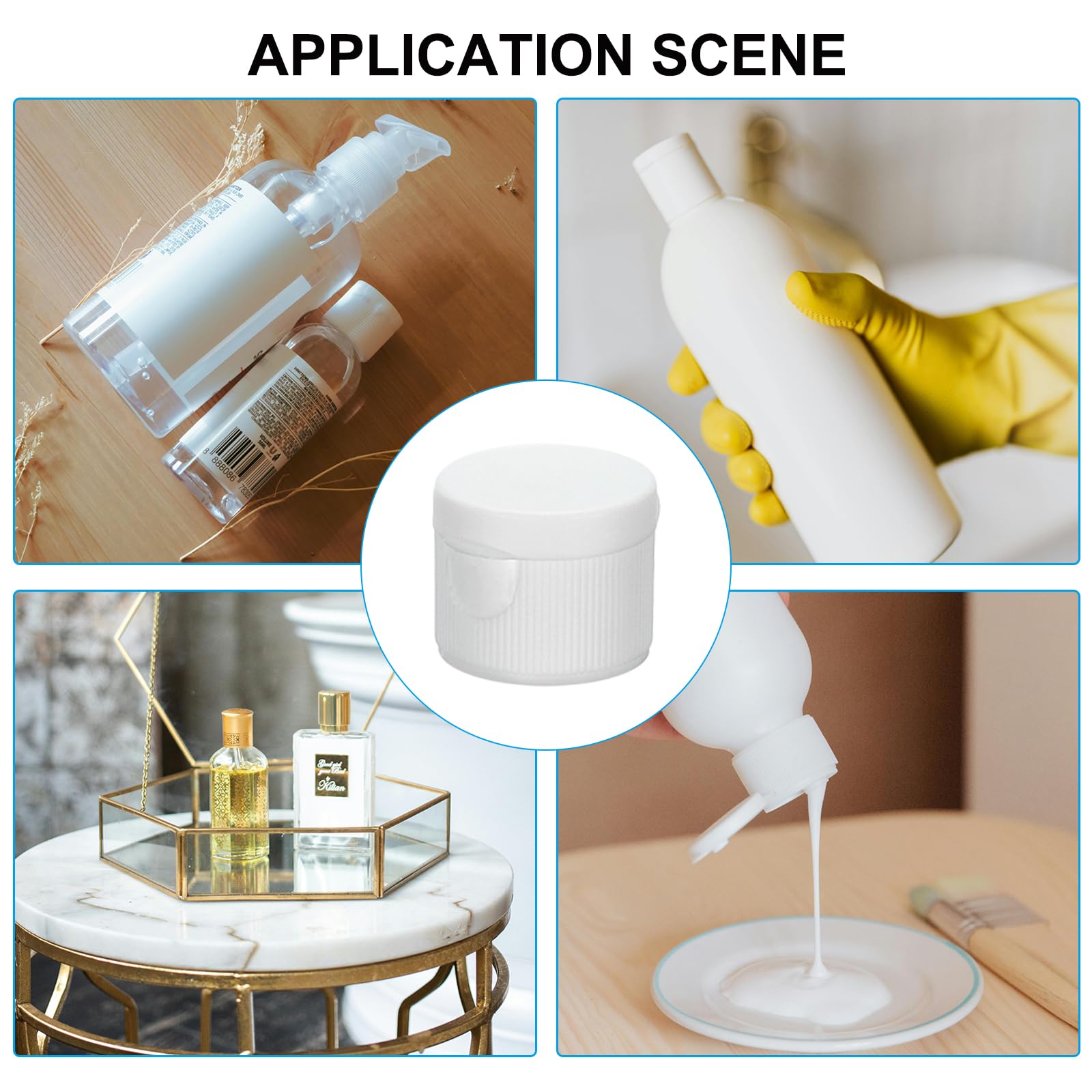 PATIKIL 20/410 Bottle Emptying Cap - 12pcs Plastic Replacement Flip Top Dispensing Caps for Squeeze Shampoo, Lotion & Liquid Soap Bottles | Leak-Proof Design for Bathroom, Kitchen & Travel Essentials