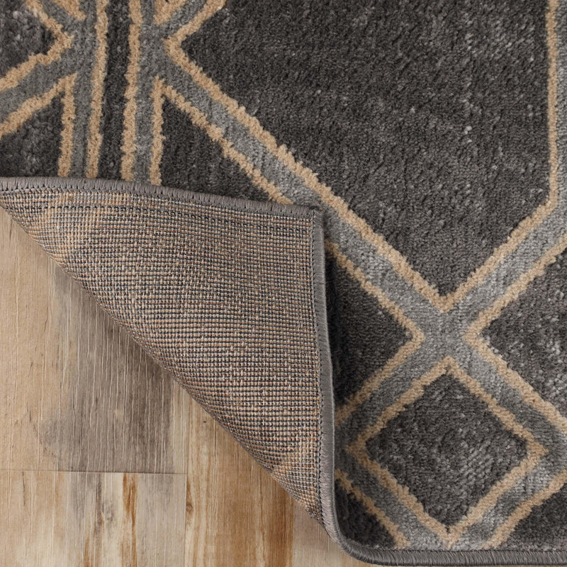 Abner Modern Medallion Indoor Area Rug - Non-Slip Living Room Carpet, Bedroom Runner Rug for Home Decor, Soft & Durable Floor Mat (5'x8', Grey) - Perfect for Living Spaces, Hallways & Entryways