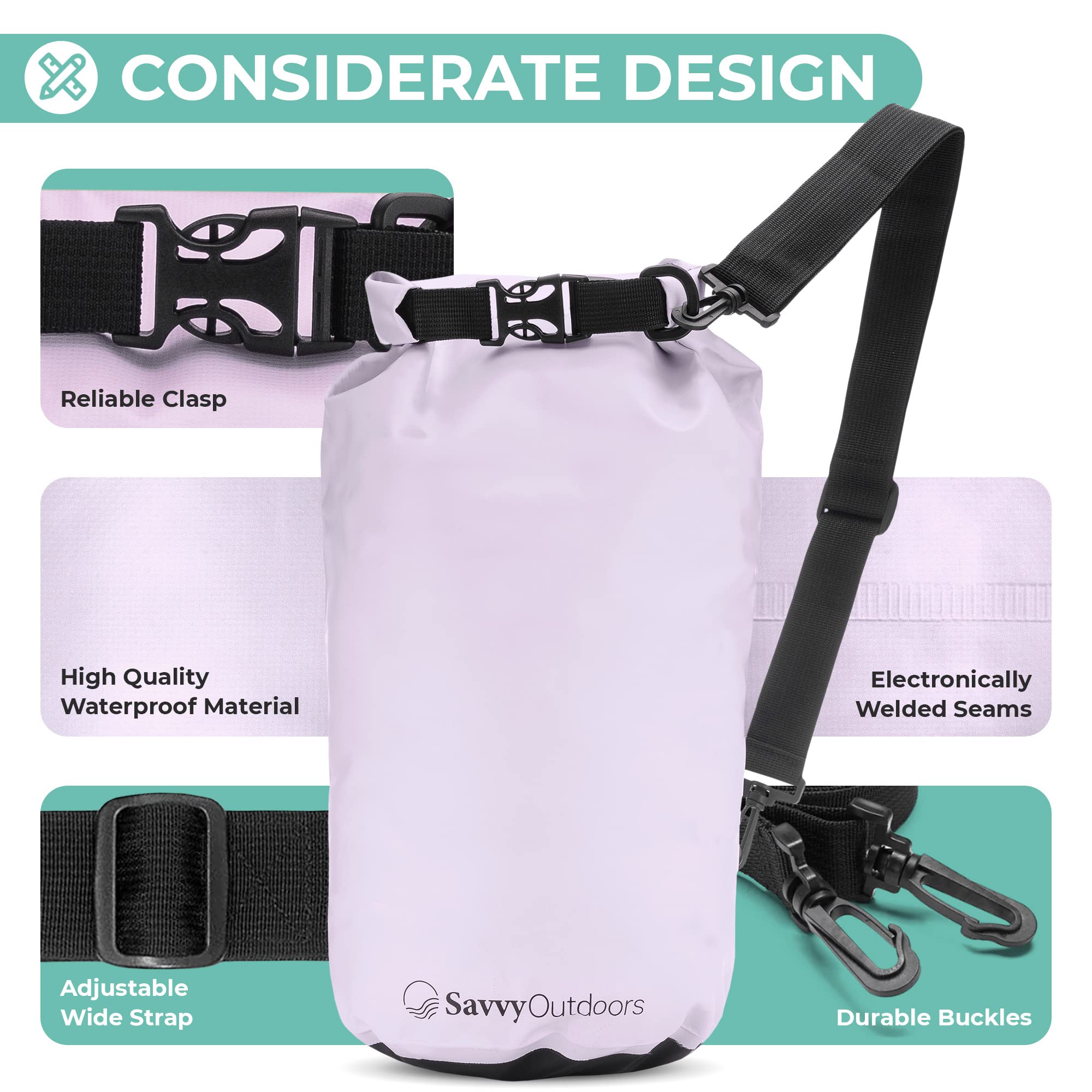 Waterproof Dry Bag 5L 10L 20L 30L - Waterproof Storage for Beach, Kayaking, Hiking, Camping & Boating Gear - Keep Food & Essentials Dry - Ideal for Outdoor Adventures, Water Sports & Travel