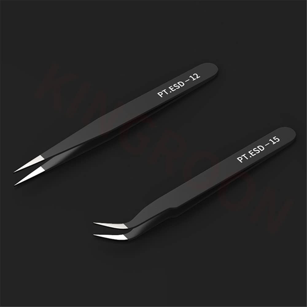 Professional Nail Art Tweezers Set - 2 Pcs Rhinestone & Foil Picker Tool for Nail Stickers, Decals, Eyelash Extensions | Perfect for DIY Manicures, Salon Use & Nail Decorations