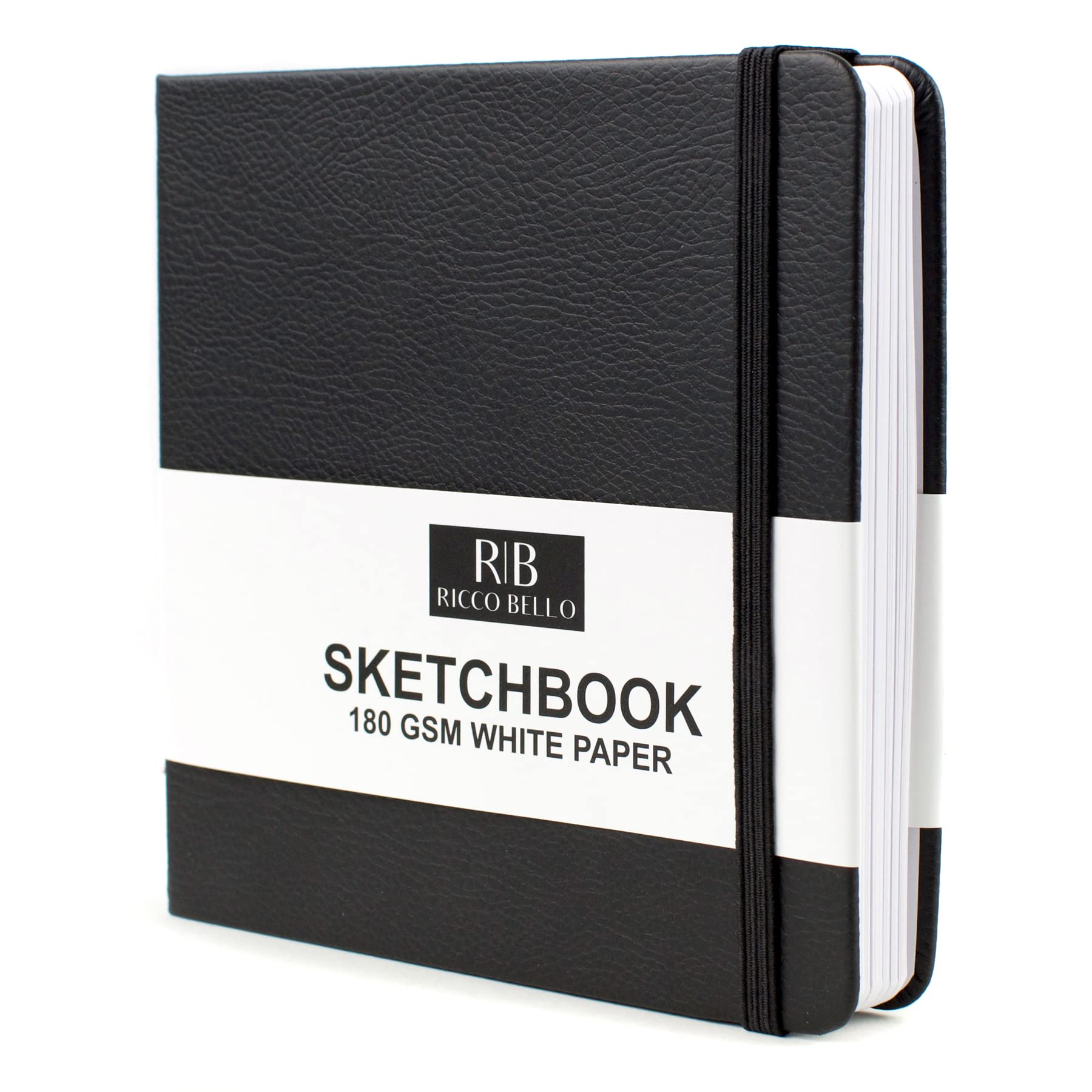 5.5 x 5.5 Inch Premium Sketchbook - 180 GSM Thick Paper, Faux Leather Hardcover, Artist Sketch Book for Drawing, Sketching & Watercolor - 64 Sheets (128 Pages) - Perfect for Artists, Students & Creative Professionals
