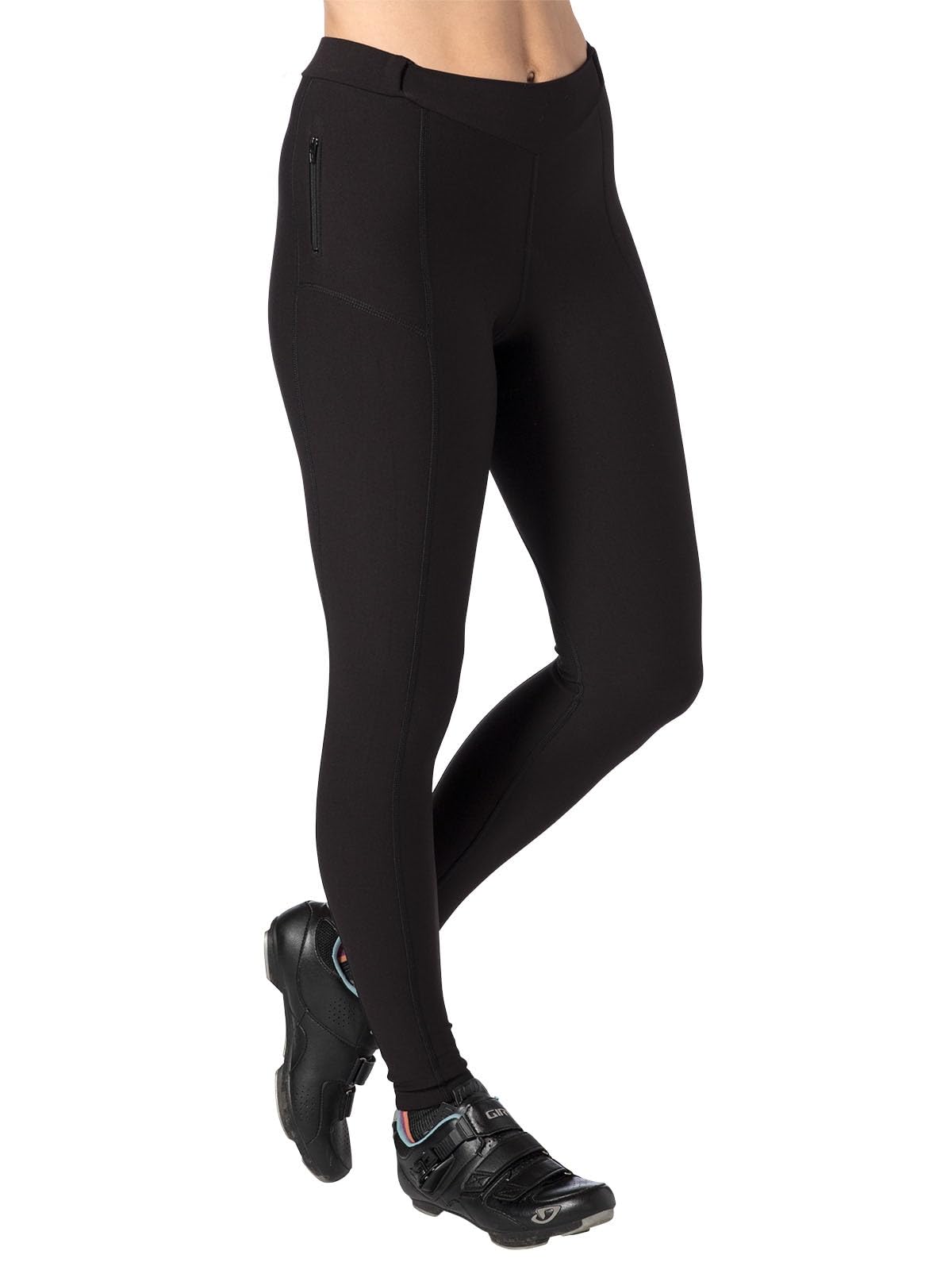 Women's Terry Coolweather Cycling Padded Tights - Thermal Biking Pants with 29 Inch Inseam for Cold Weather Riding | Perfect for Winter Cycling, Commuting & Outdoor Sports