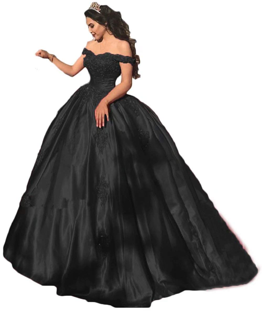 Elegant Off-the-Shoulder Quinceañera Ball Gown - Satin Prom Dress for Women | Formal Wedding Party Gowns & Special Occasion Dresses
