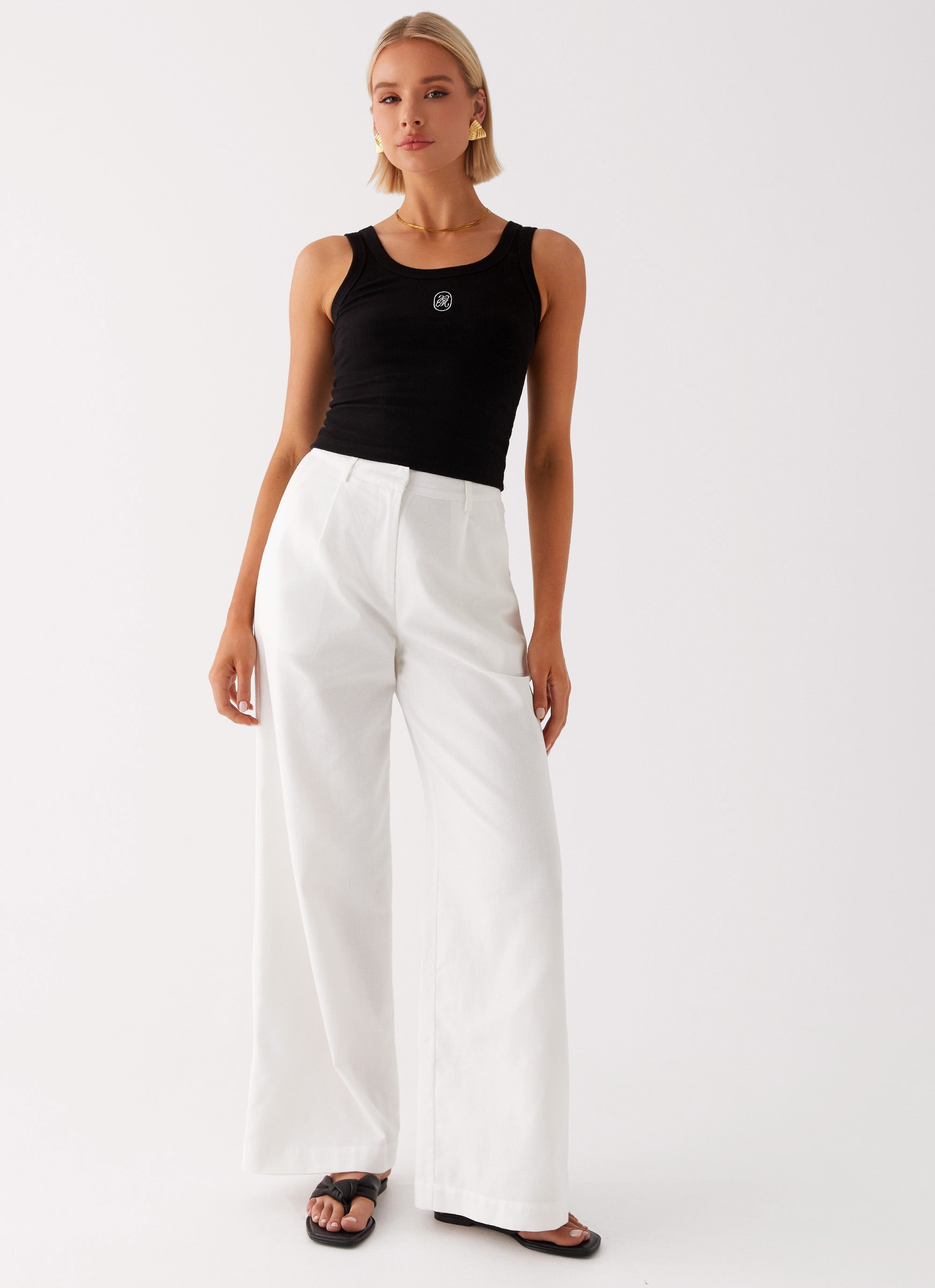 Breathable Heatwave Linen Wide Leg Pants for Women - White | Summer Casual Beach Pants | Perfect for Vacation, Yoga & Lounge Wear