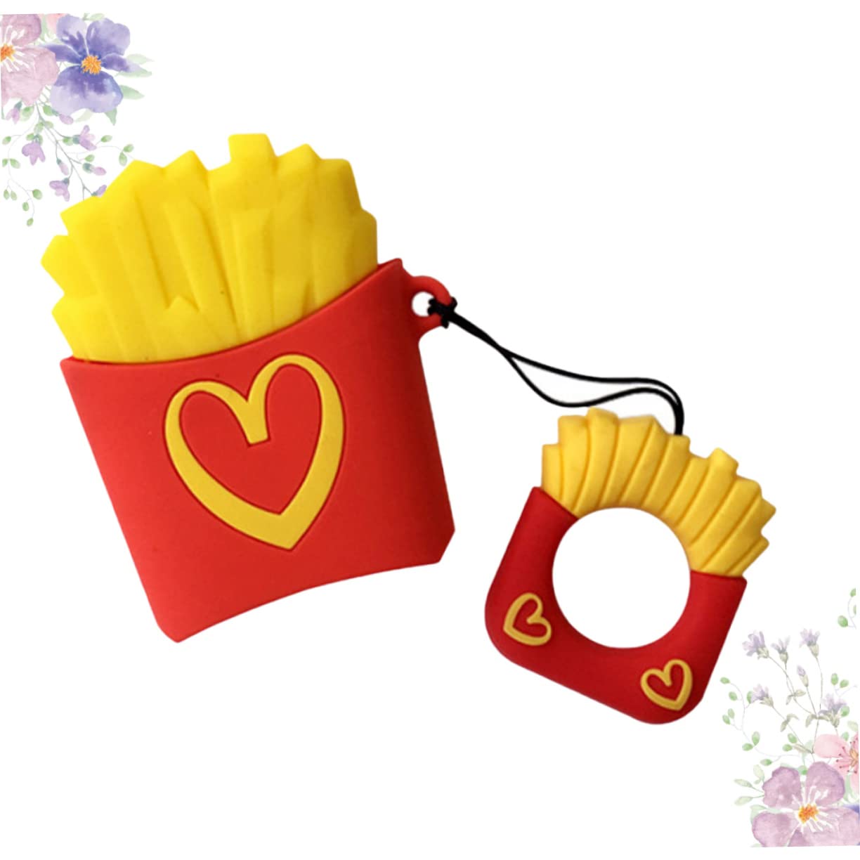 Artibetter 3-Piece French Fries Keychain Earphone Case - Cute Earbuds Protective Holder for AirPods, Headphones & Wireless Earbuds | Perfect for Travel, Gym & Daily Use