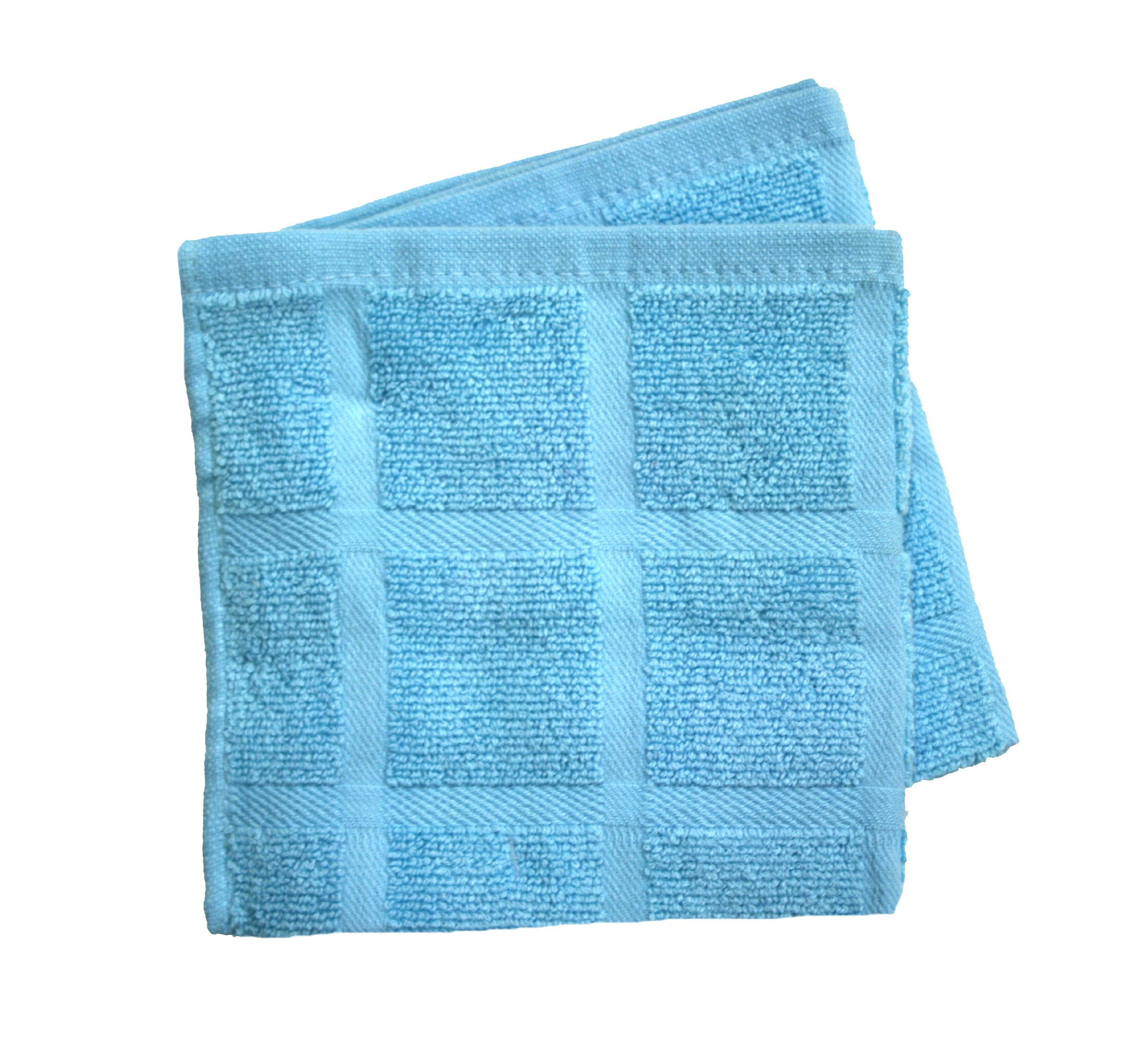 Premium Egyptian Cotton Dish Cloths Set of 2 - Ultra Absorbent & Durable Kitchen Towels for Washing Dishes, Cleaning Countertops & Drying Hands - Soft & Quick-Drying (Ocean Blue)