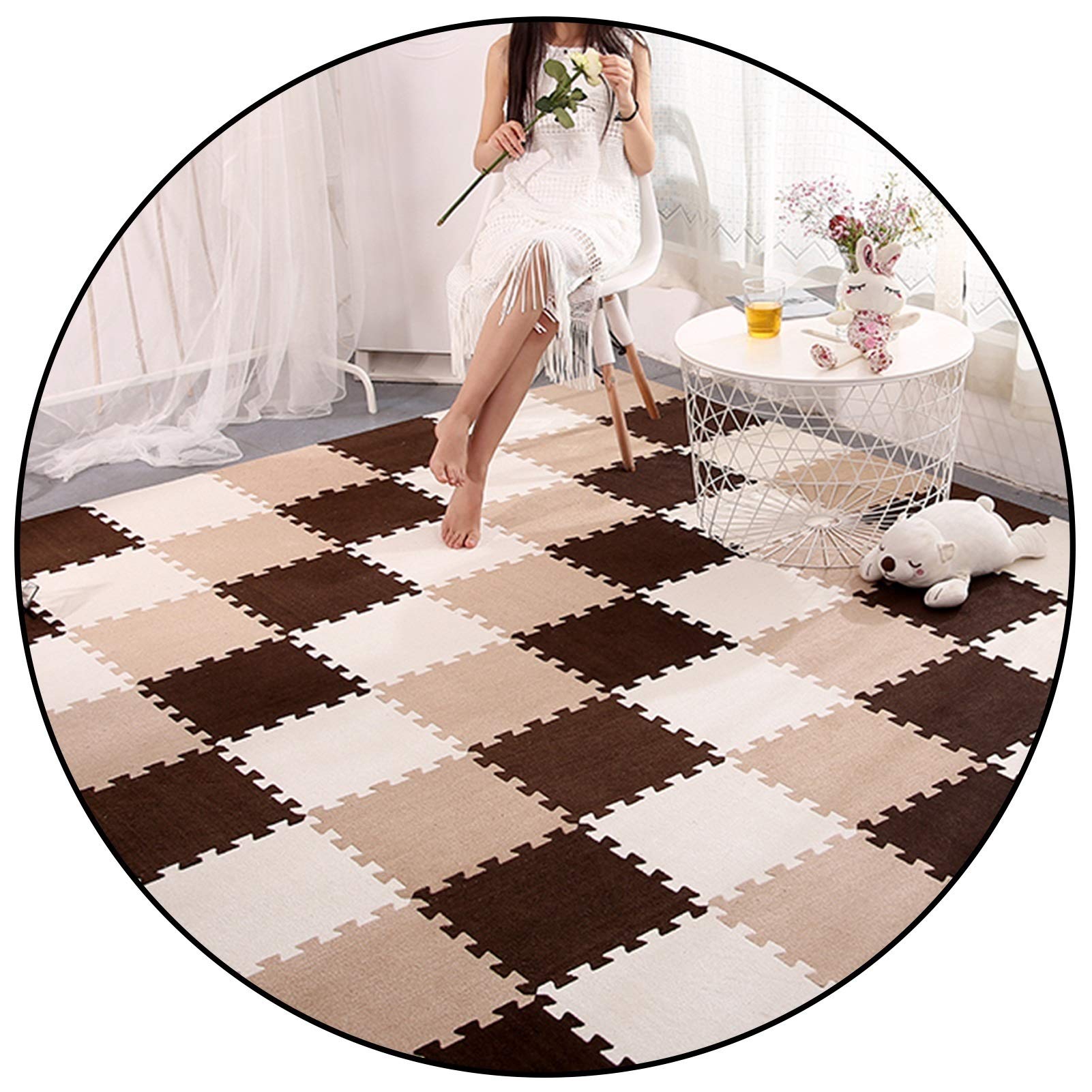 ALGFree Interlocking EVA Puzzle Floor Tiles - 30x30cm Foam Exercise Mats for Gym, Yoga & Kids Play - Non-Slip, Shock Absorbing & Easy to Clean - Multicolor Free Combination - Perfect for Home Fitness, Playrooms & Training Areas