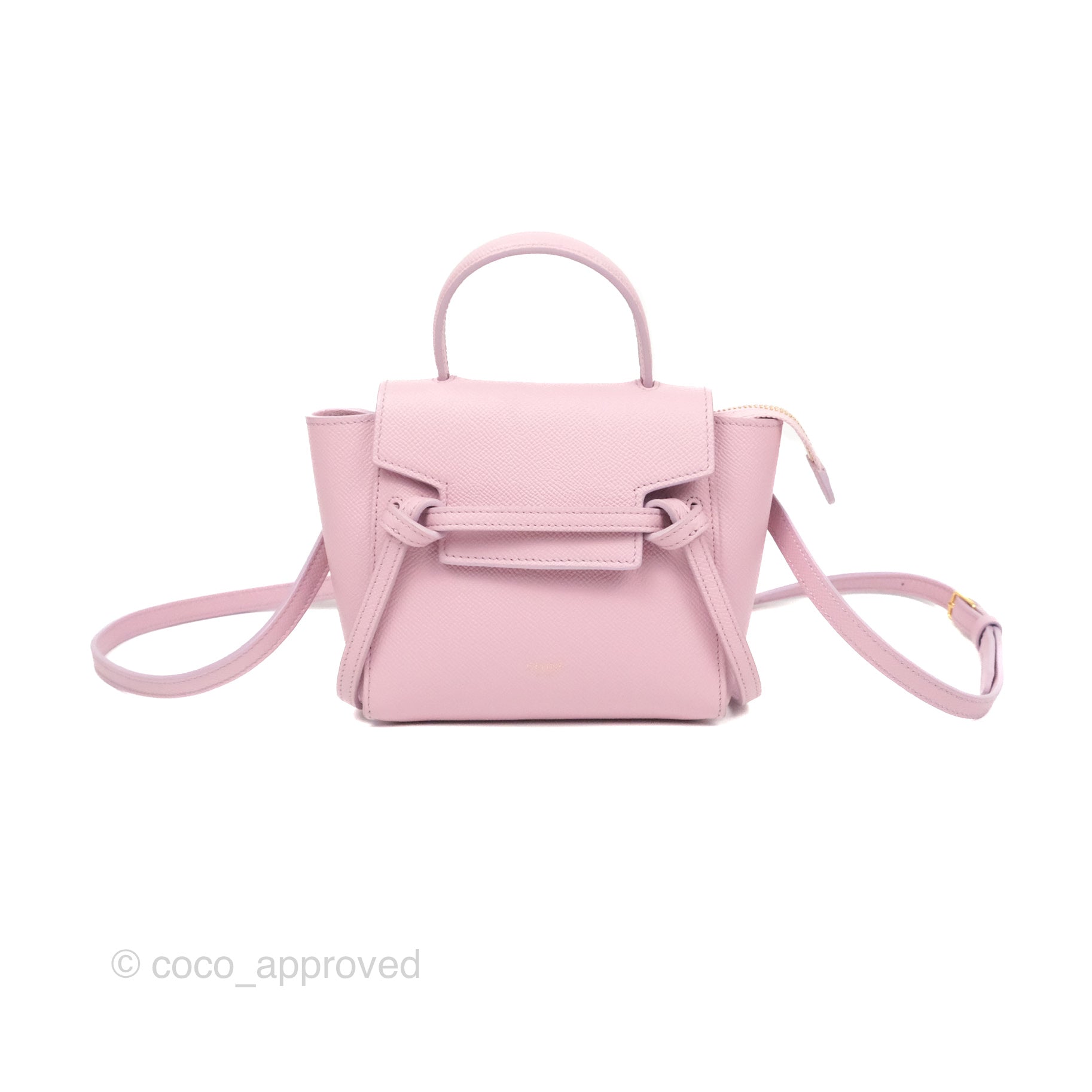 Celine Pico Belt Bag in Rose Quartz - Grained Calfskin Leather with Gold Hardware | Luxury Crossbody Bag for Women, Perfect for Everyday Use & Special Occasions