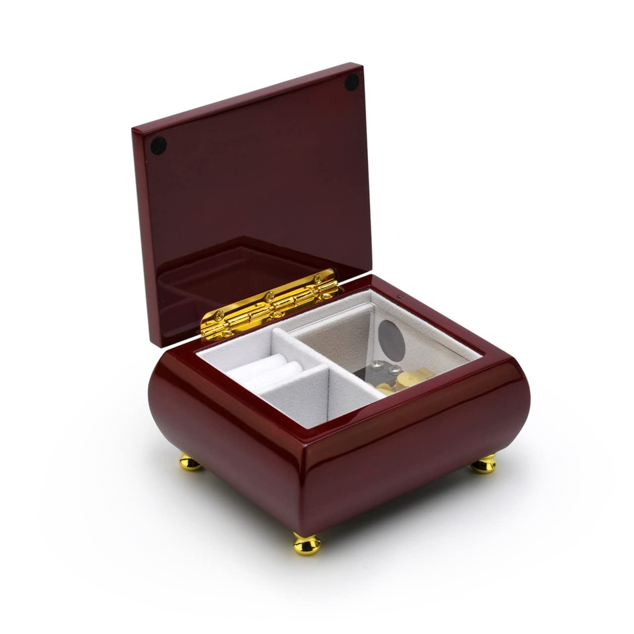 Elegant Hi-Gloss Rosewood Music Jewelry Box with Multiple Song Options - Perfect for Gift Giving, Home Decor & Jewelry Storage