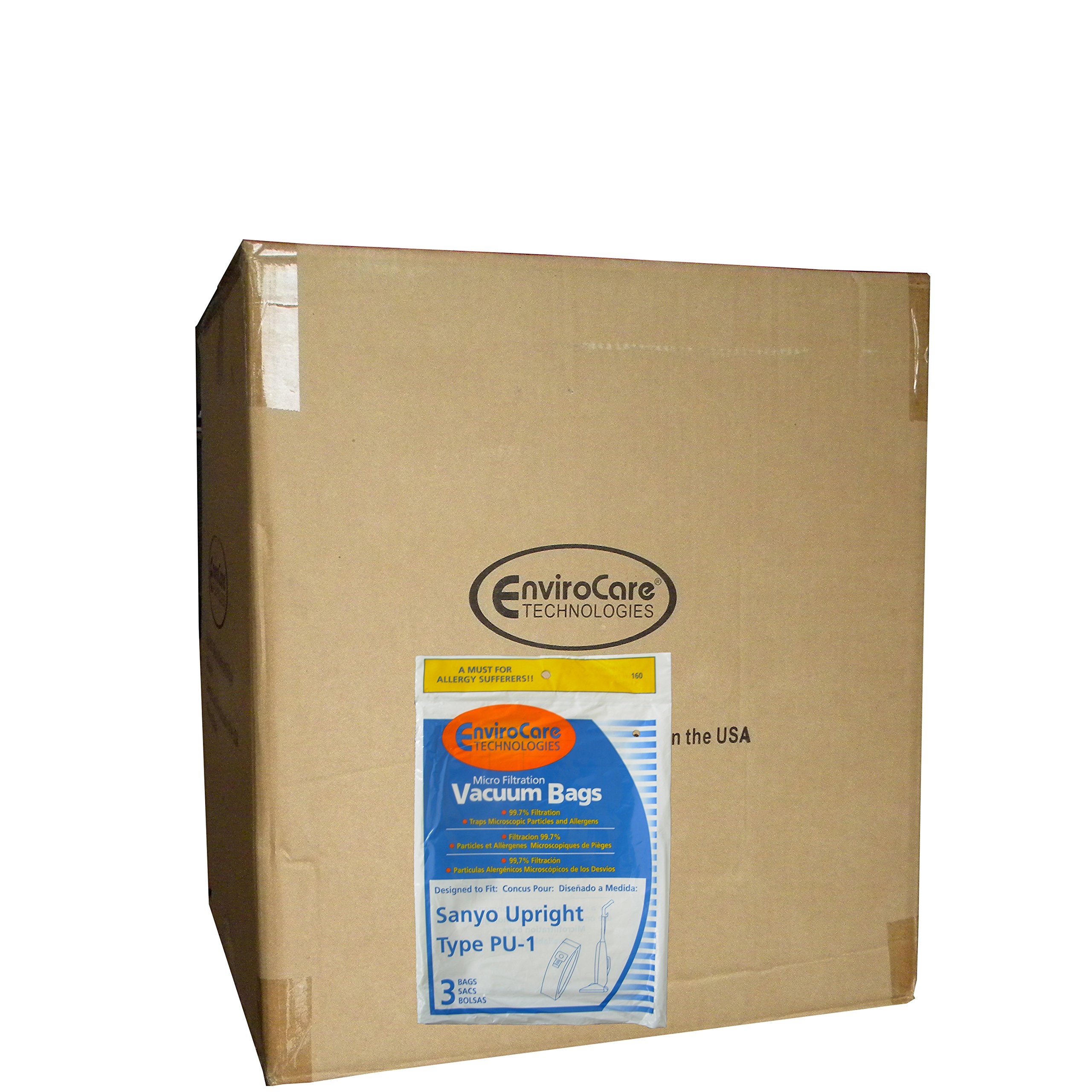 150 Sanyo Upright PU-1 Vacuum Bags - Compatible with Panasonic, Kenmore & LG Vacuum Cleaners - Models SC54A, SCA4, SCA41, SCA42, SCA4A, VU5545-65 - Perfect for Home Cleaning & Pet Hair Removal