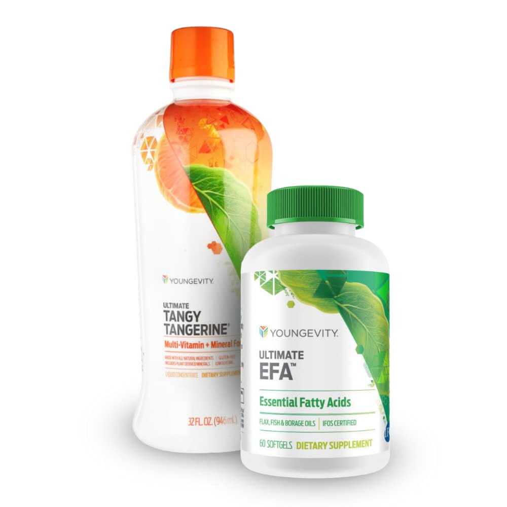 Youngevity Essential 90 Pak - Complete Multivitamin Supplement with 90 Essential Nutrients | Vitamin C, Minerals, Amino & Fatty Acids | Tangy Tangerine Flavor | 30-Day Supply | Supports Immune System, Energy & Overall Health | Perfect for Daily Wellness Routine & Active Lifestyle