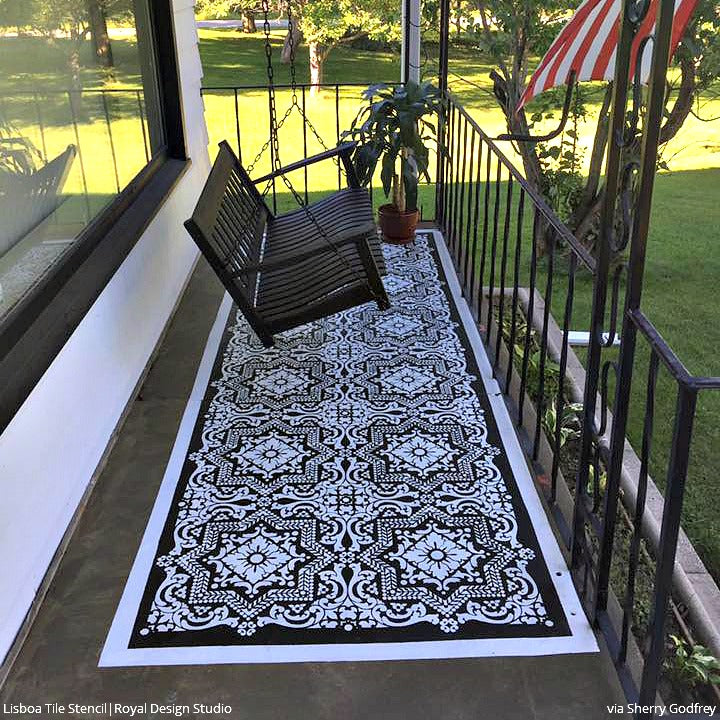 Lisboa Tile Stencil - Reusable DIY Ceramic Stencils for Home Decor, Wall Art & Craft Projects | Perfect for Bathroom, Kitchen Backsplash & Floor Tile Designs