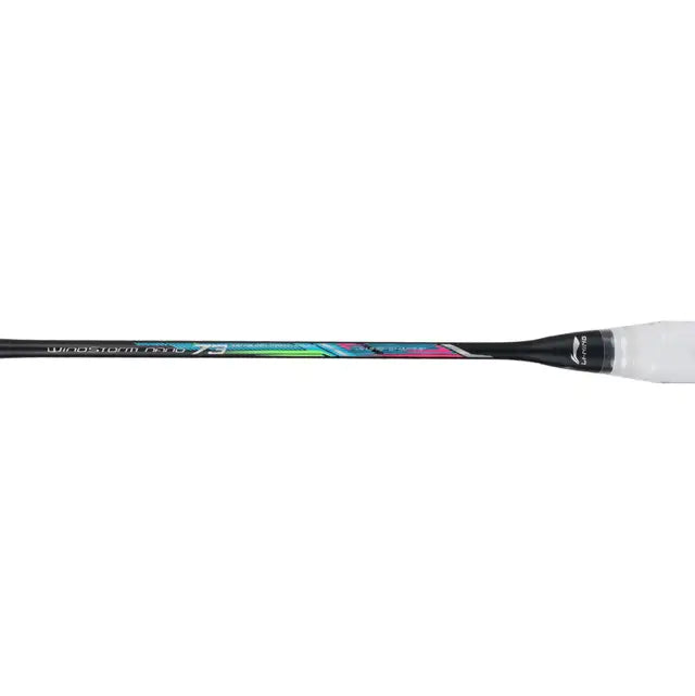 Li Ning Windstorm Nano 73 Black Prestrung Badminton Racket - Professional Carbon Fiber Shuttlecock Racquet for Smash & Defense | Perfect for Tournaments & Training | Made in China
