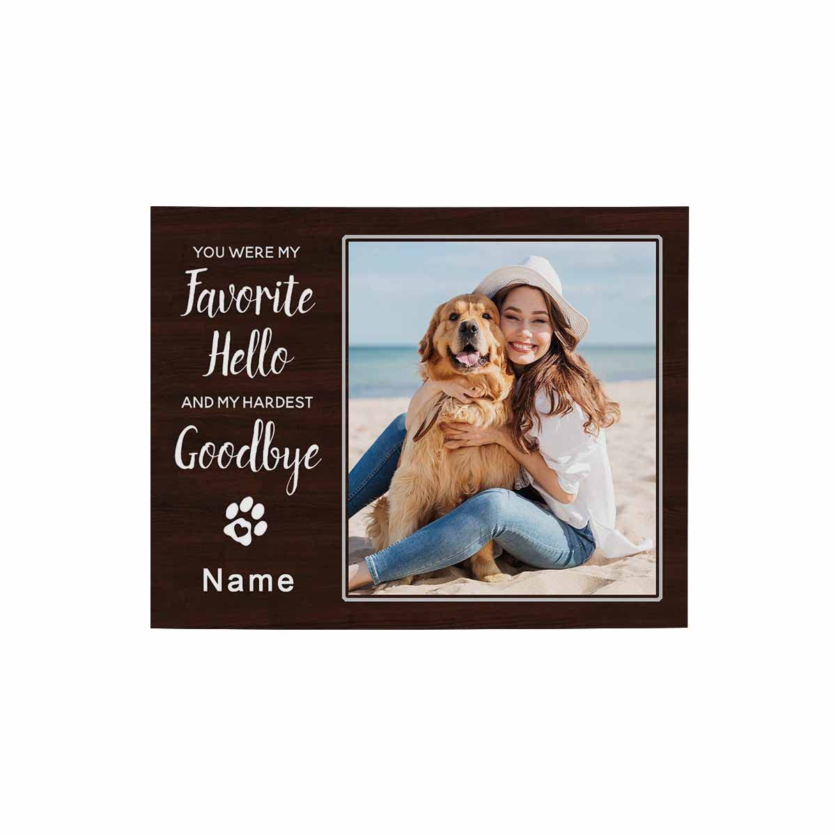 Personalized Wooden Photo Frame - Custom Love Picture Frame with 'You Were My Favorite Hello And My Hardest Goodbye' Engraving - Perfect for Anniversaries, Weddings & Romantic Gifts