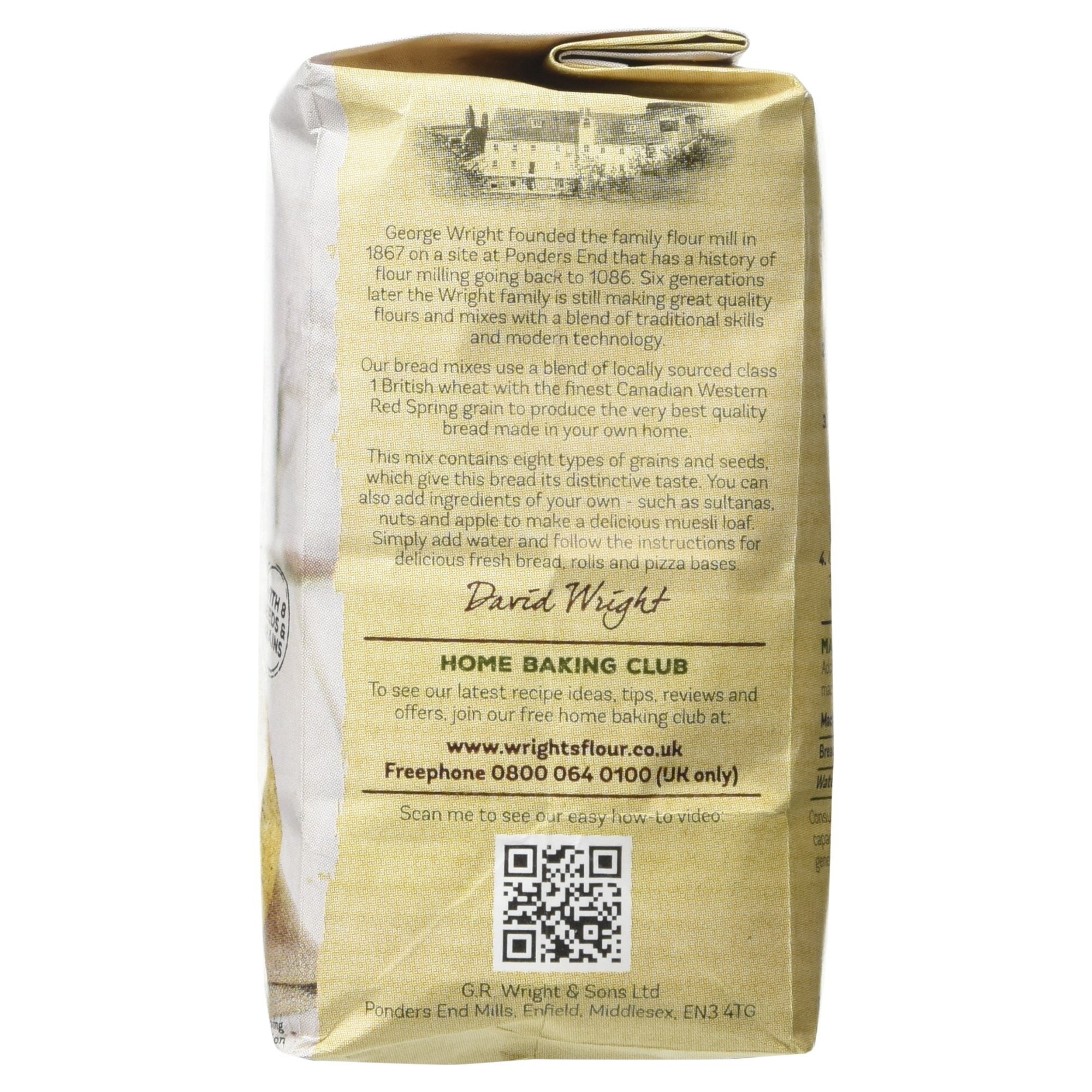 Wright's Mixed Grain Bread Mix (500g) - Healthy Whole Grain Bread Mix for Baking at Home - Perfect for Sandwiches, Toast & Breakfast