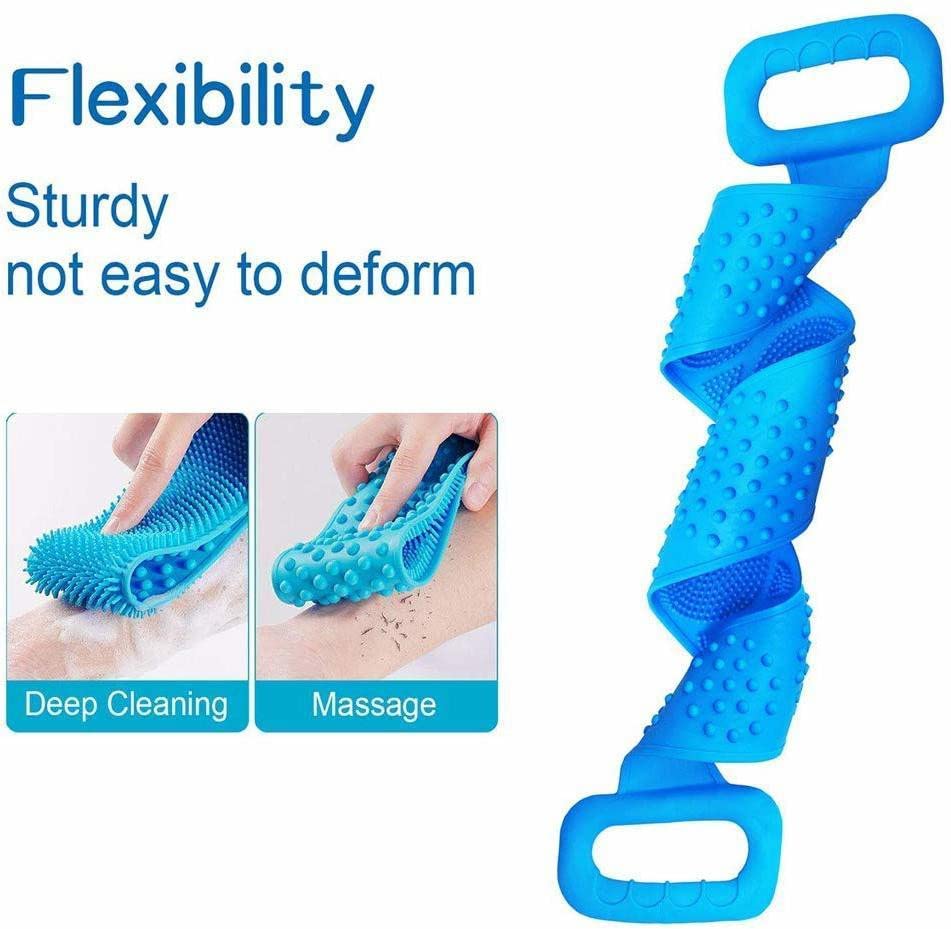 Exfoliating Bath Brush with Long Handle - Back Scrubber & Body Washer for Deep Cleansing - Perfect for Shower, Spa & Exfoliation at Home