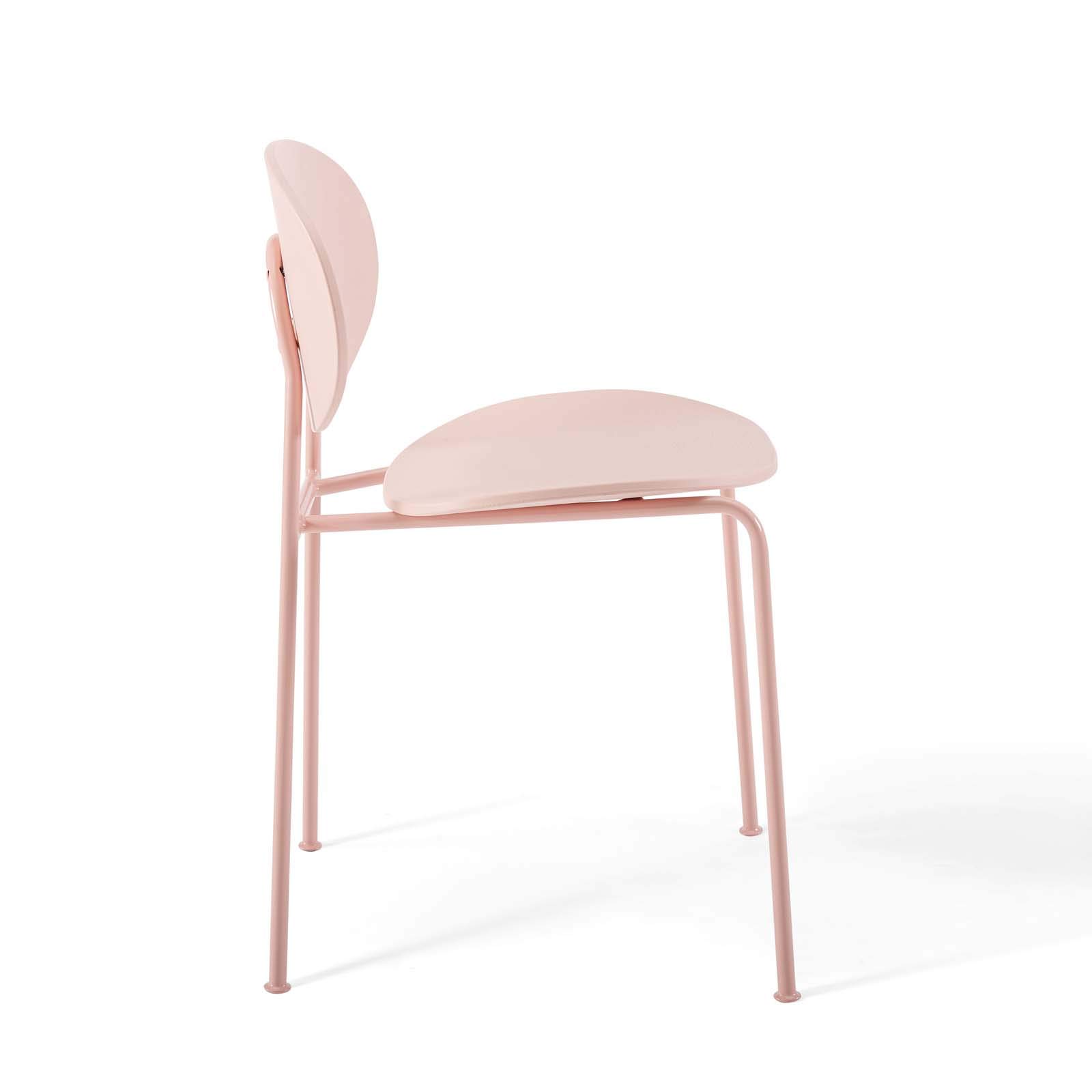 Modway Palette Modern Molded Plastic Accent Dining Chair in Pink - Set of 2 - Fully Assembled - Comfortable Stackable Chairs for Kitchen, Dining Room, Patio & Outdoor Use