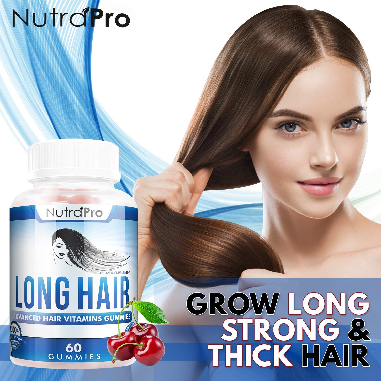 Long Hair Gummies with Biotin & Collagen - Hair Growth Vitamins for Women | Promotes Stronger, Thicker Hair | Perfect for Daily Hair Care Routine & Healthy Hair Maintenance