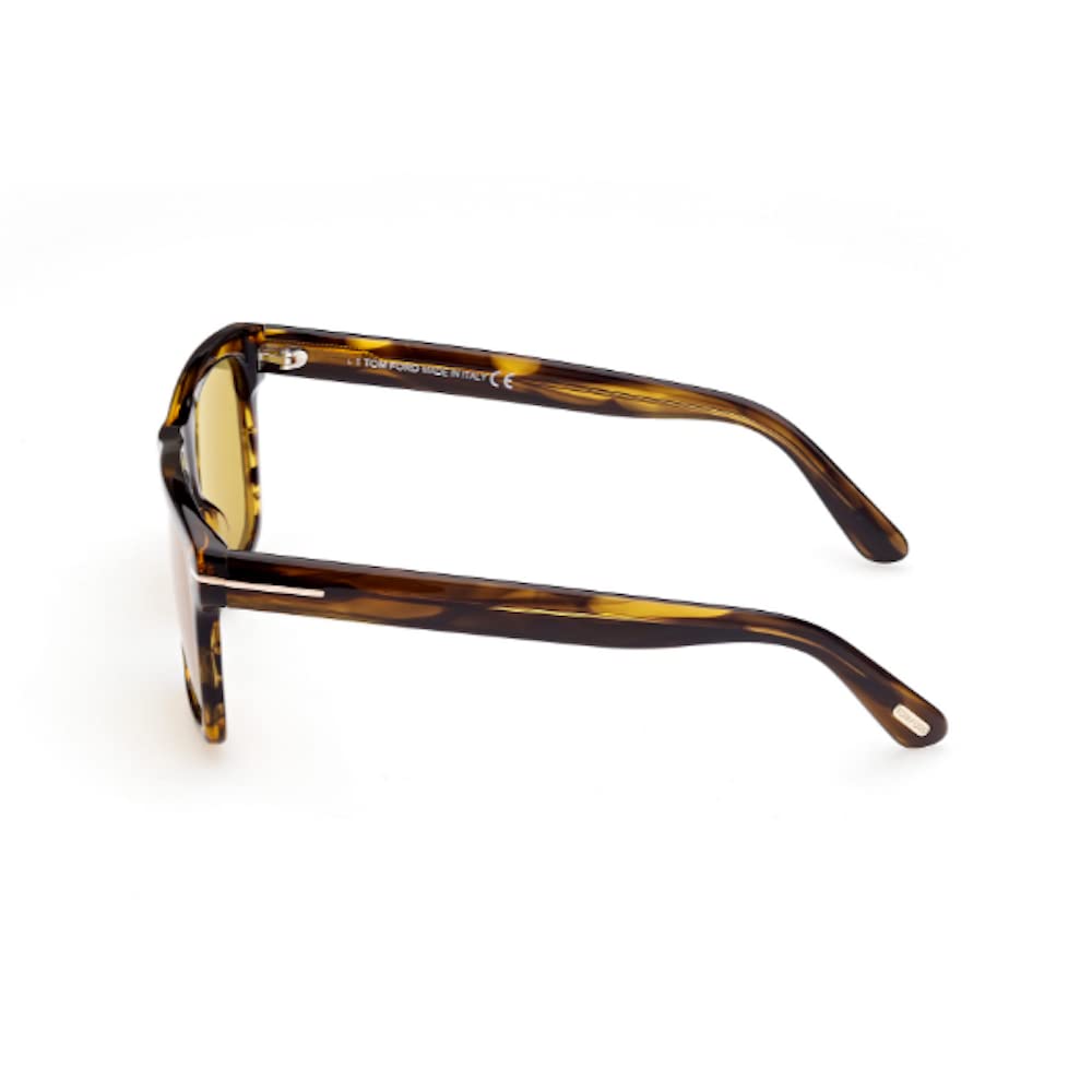 TOM FORD FT0906 Buckley-02 55E Havana Brown Sunglasses for Men - 56mm Lens Size | Polarized UV Protection, Luxury Fashion Eyewear for Driving, Beach & Outdoor Activities