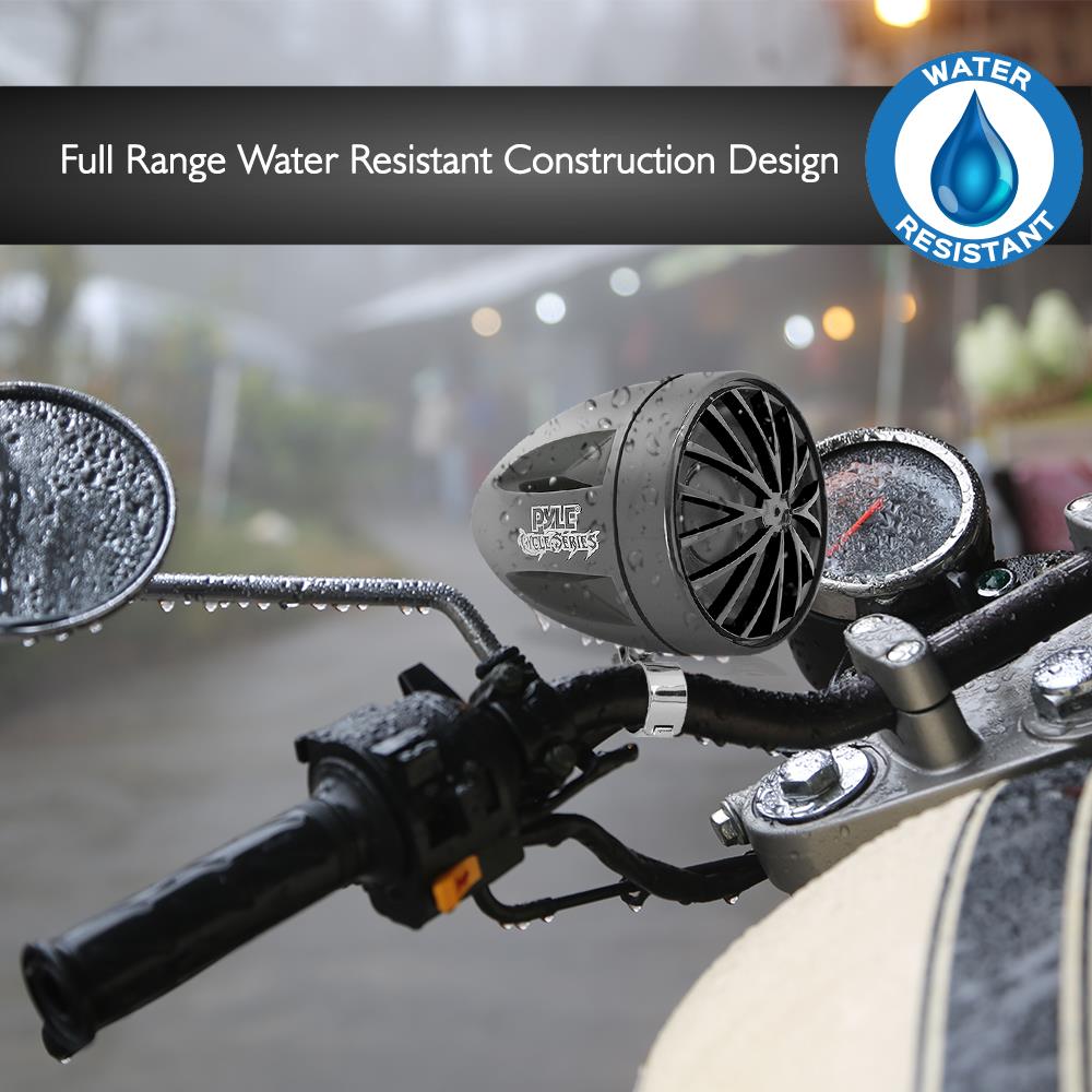 Waterproof Bluetooth Motorcycle Handlebar Speaker Kit - Wireless Audio System for Bikes, ATVs & Outdoor Adventures