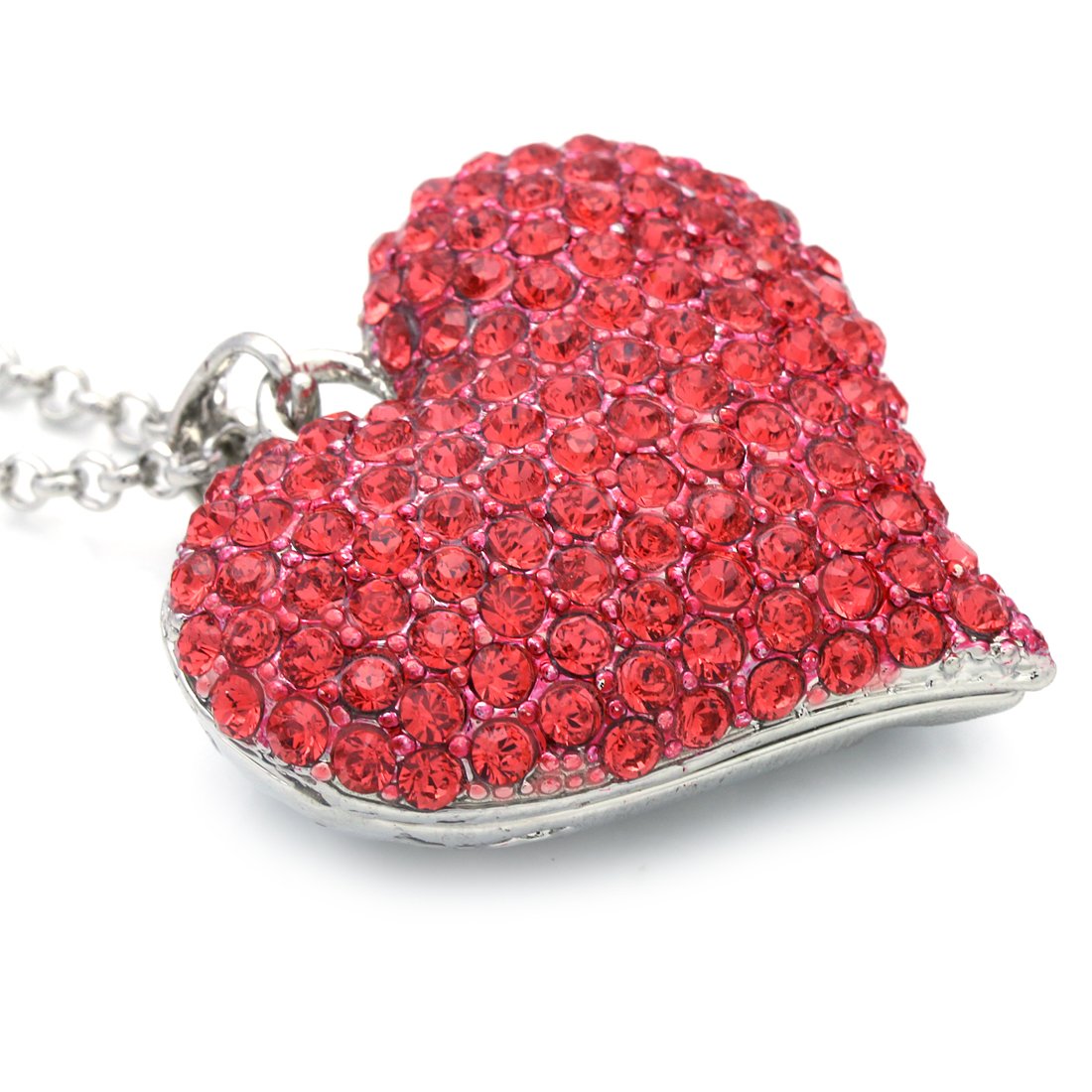 SoulBreeze Heart Shaped Valentine's Day Pendant Necklace for Women - Sparkling Rhinestone Jewelry Gift for Her - Perfect for Anniversaries, Romantic Dates & Special Occasions