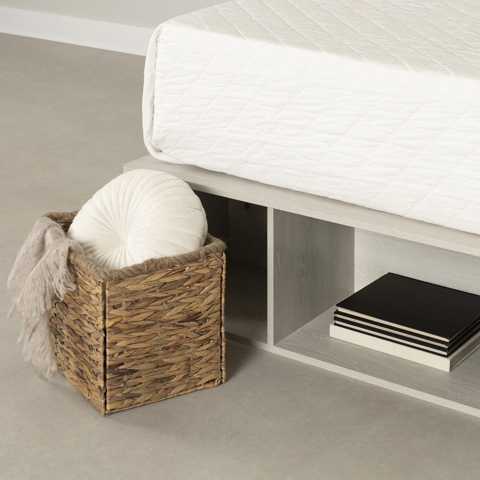 South Shore Prairie Storage Bed with Baskets - Farmhouse Style for Cozy Bedrooms
