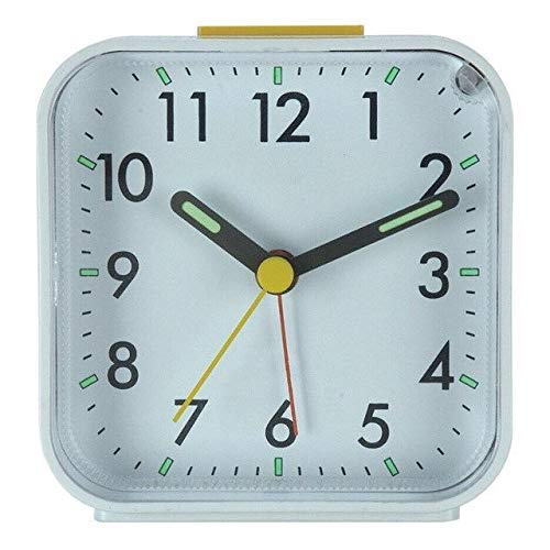 XLAHD Silent Digital Alarm Clock - No Ticking Sound, LED Display, Square Plastic Design, Battery Powered, Night Light for Bedroom, Kids, Home & Office (White) - Perfect for Light Sleepers, Children's Rooms, and Noise-Sensitive Environments