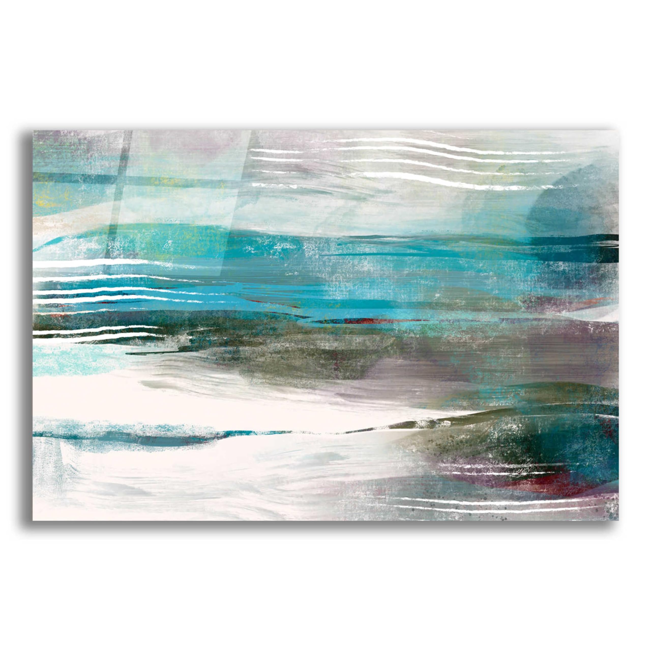 Delores Naskrent 'Water Flow' Acrylic Glass Wall Art - 24x16 Inches Modern Abstract Painting for Living Room, Bedroom & Office Decor