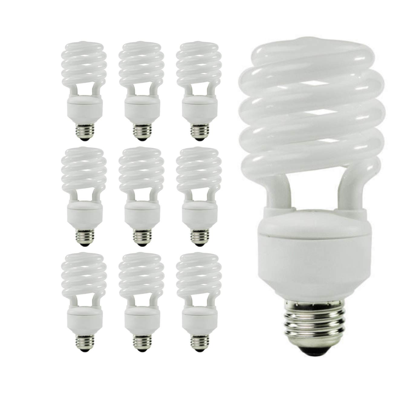 EcoSmart 18 Watt CFL Light Bulbs - 10 Pack | 2700K Warm White, E26 Base, 900 Lumens, 82 CRI, 10000 Hours Lifespan | Energy Efficient Lighting for Home, Office & Commercial Spaces