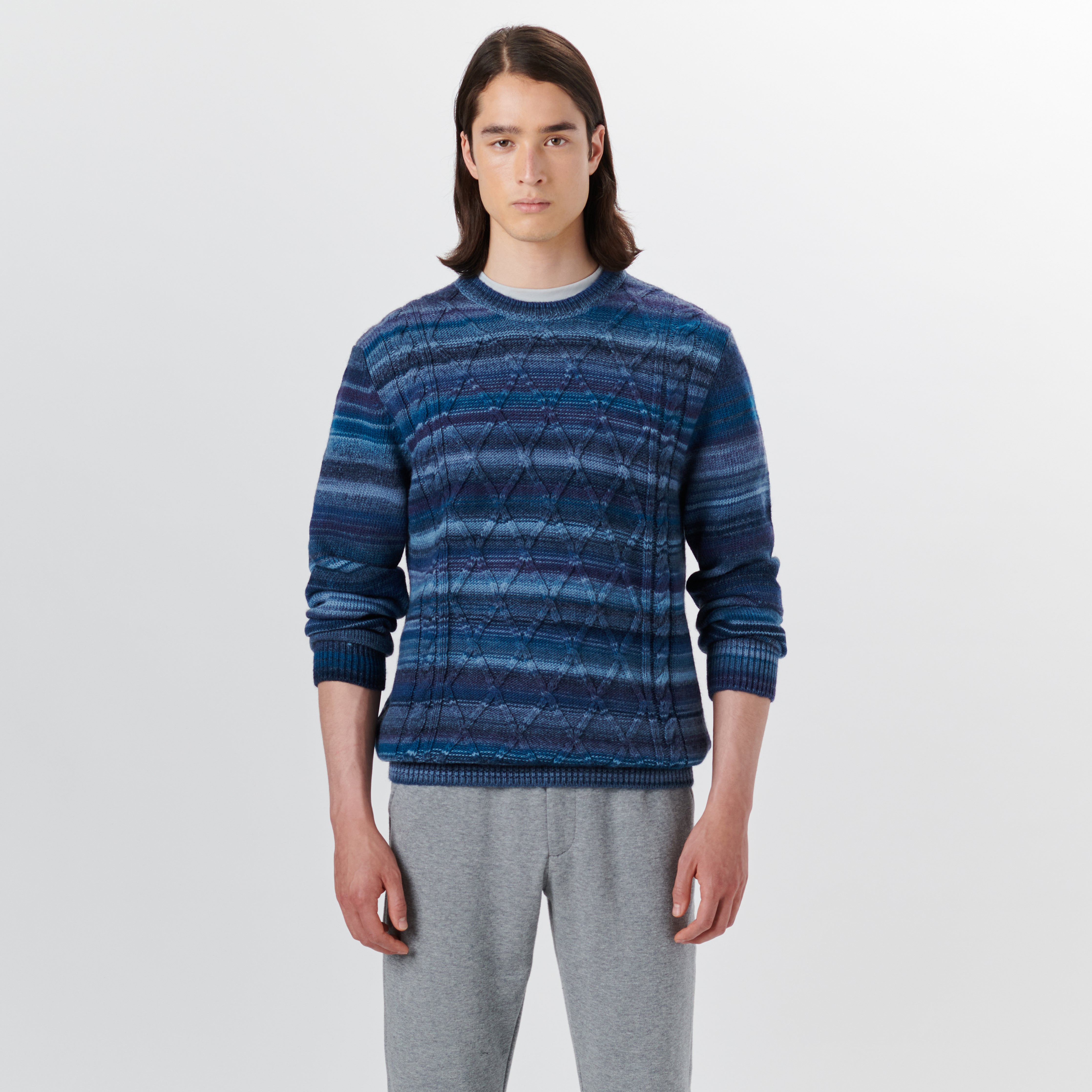 Stylish Crew Neck Striped Jacquard Sweater for Men & Women | Soft Knit Pullover for Fall & Winter | Perfect for Casual Outfits, Office Wear & Holiday Gatherings