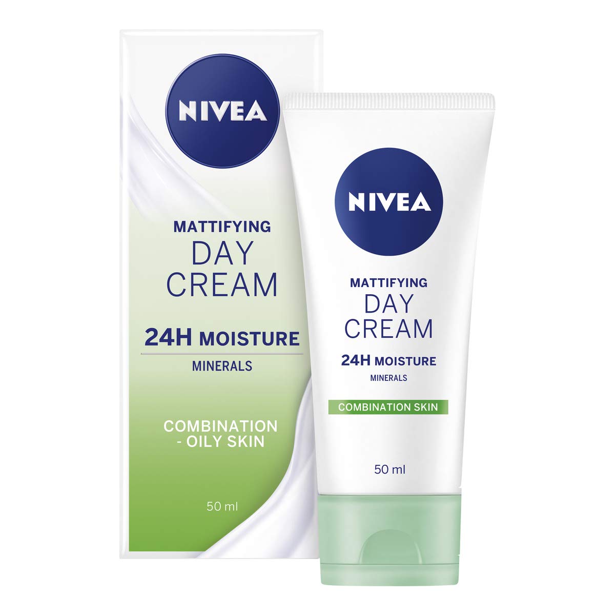 NIVEA Oil-Free Moisturizing Day Cream for Combination & Oily Skin (50ml) – Mineral Infused Daily Face Moisturizer | Lightweight Hydration for Acne-Prone Skin | Perfect for Morning Skincare Routine & Makeup Prep