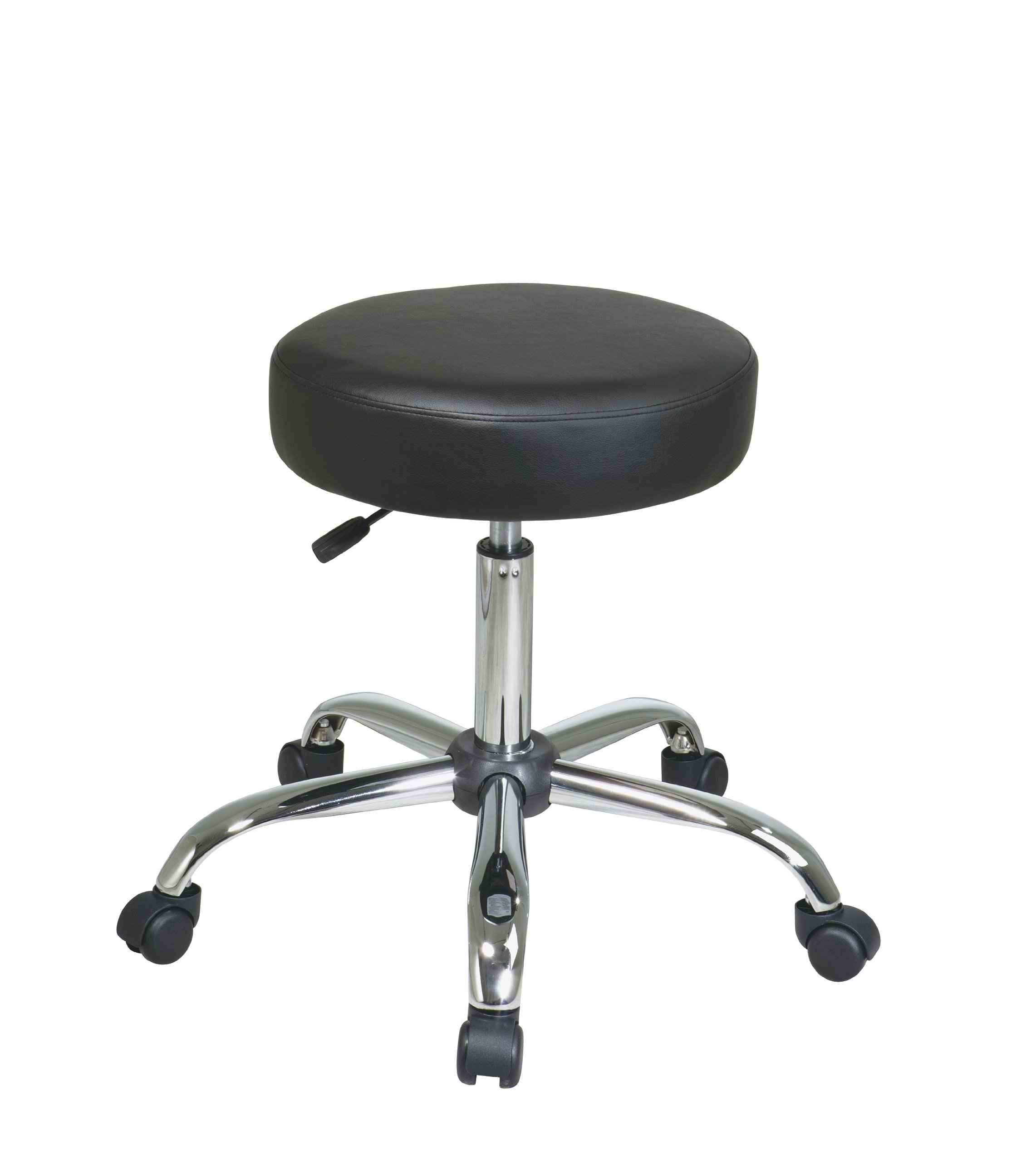 Chrome Finish Backless Bar Stool with Vinyl Upholstered Seat - Modern Kitchen Island & Breakfast Nook Stool for Home & Commercial Use
