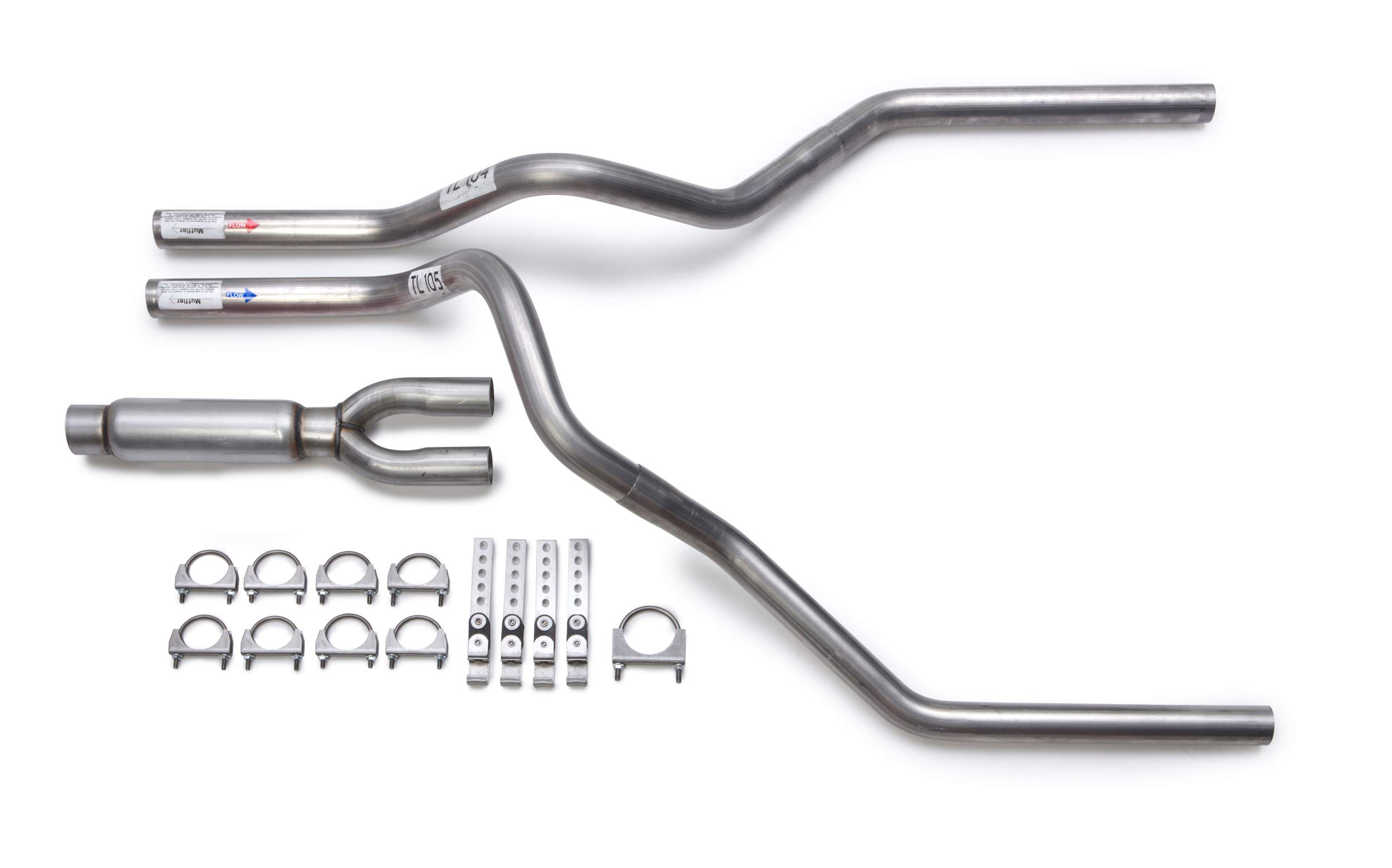 High-Performance Glasspack Mandrel-Bent Dual Exhaust Kit for Trucks - No Tips Included - Ideal for Off-Roading, Towing & Performance Upgrades