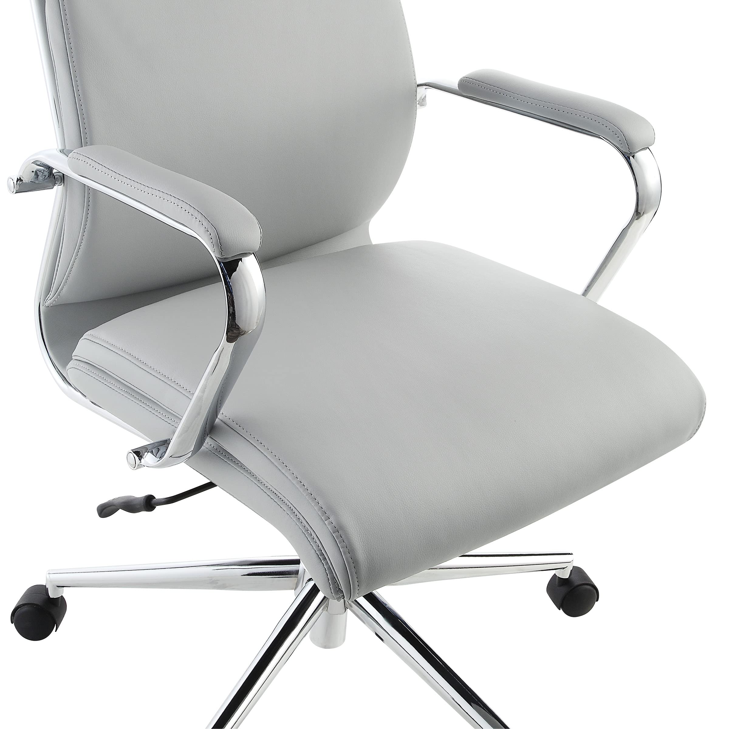 Office Star Antimicrobial High-Back Adjustable Manager's Office Chair with Chrome Base & Dillon Steel Fabric - Ergonomic Desk Chair for Home & Professional Workspaces