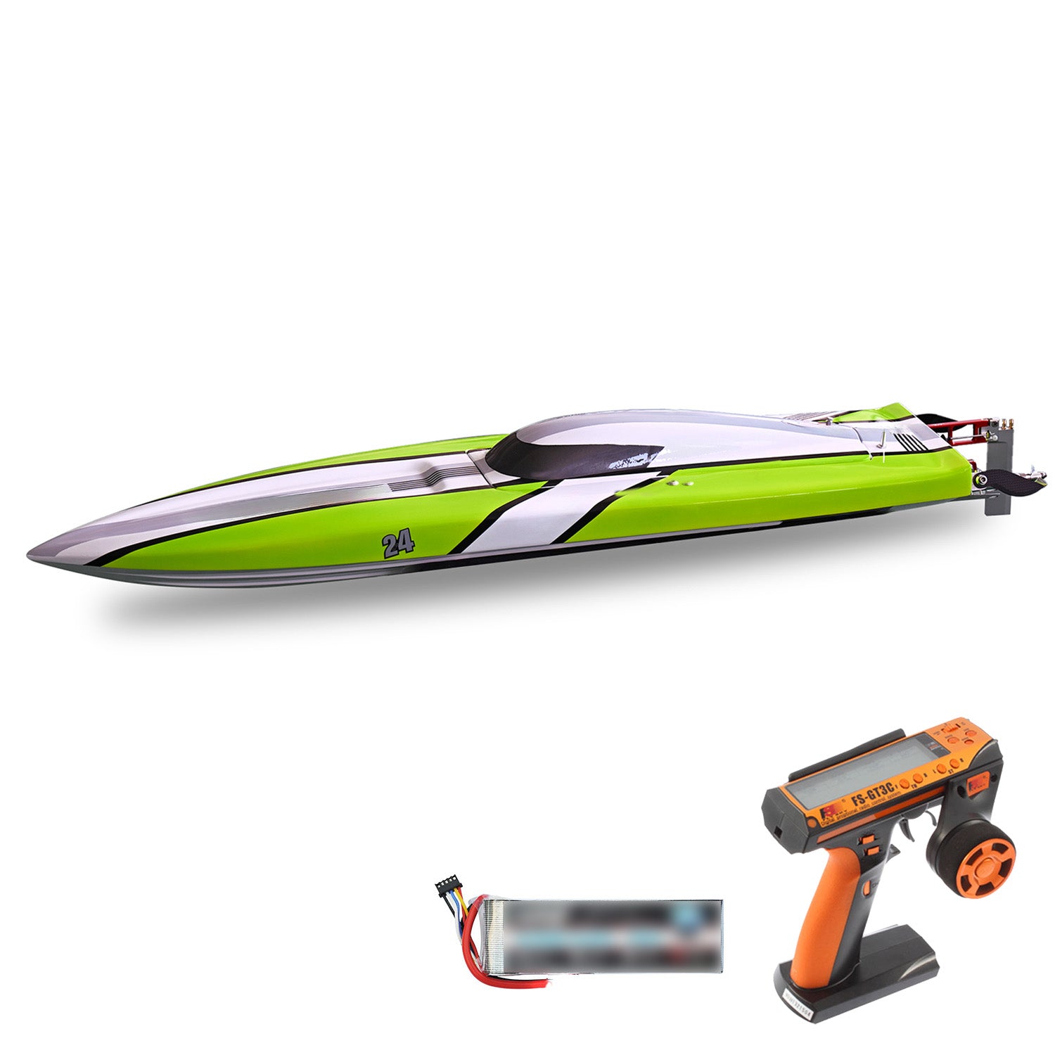 DTRC Kevlar RC Racing Boat 24X - 6S Brushless Motor, Waterproof ESC, Flysky Radio, Water Cooling System - High Speed Remote Control Electric Ship for Ponds, Lakes & Racing Competitions