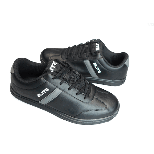 ELITE Men's Black & Grey Athletic Bowling Shoes - Universal Sliding Soles for Right/Left Handed Bowlers - Comfortable & Durable for League Play & Casual Bowling